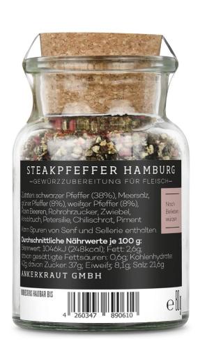 Glas mit Steakpfeffer Hamburg, Gewürzmischung für Fleisch