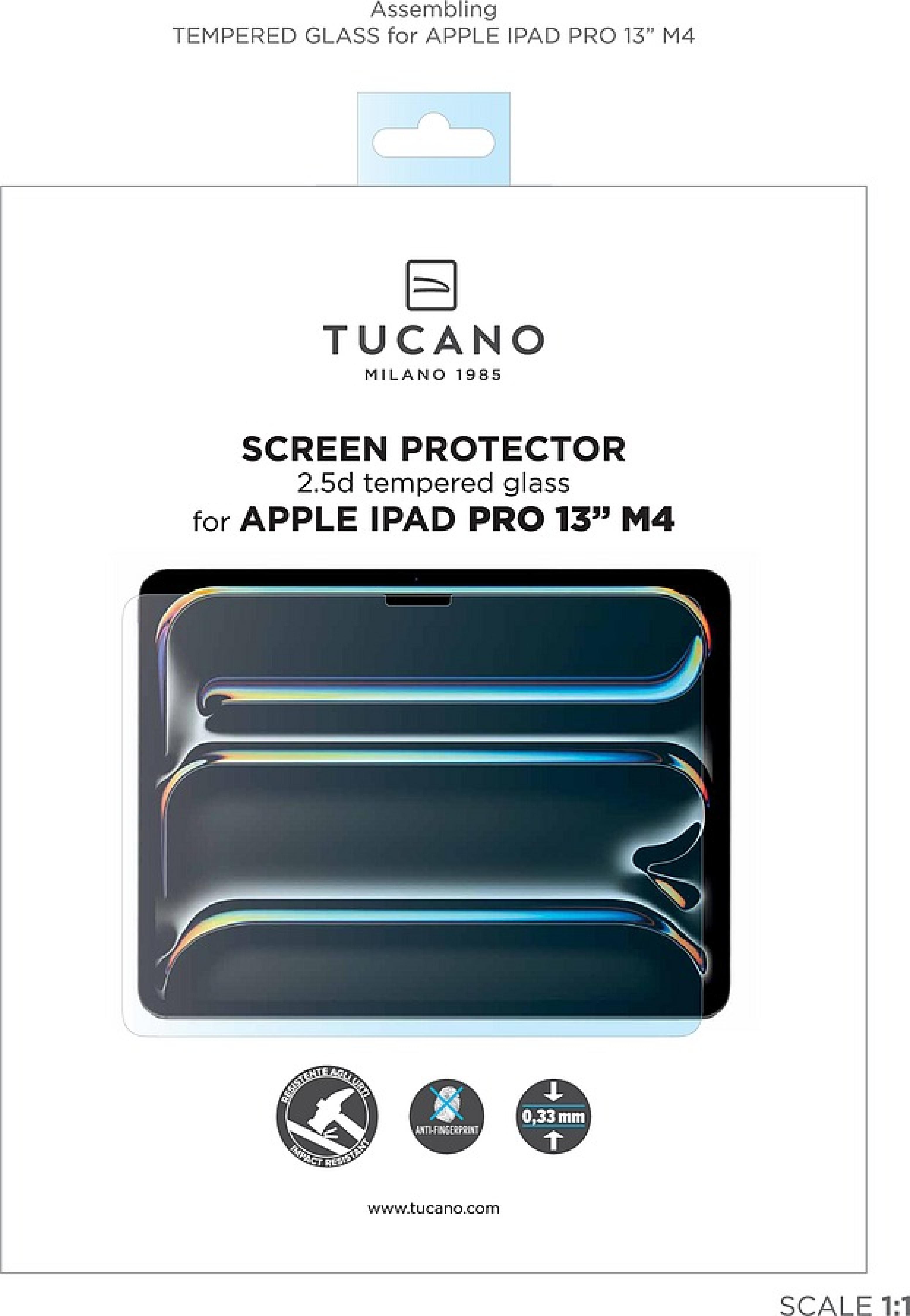 TUCANO SCREEN PROTECTOR Glasfolie Apple iPad Pro 13M5-M4, klar