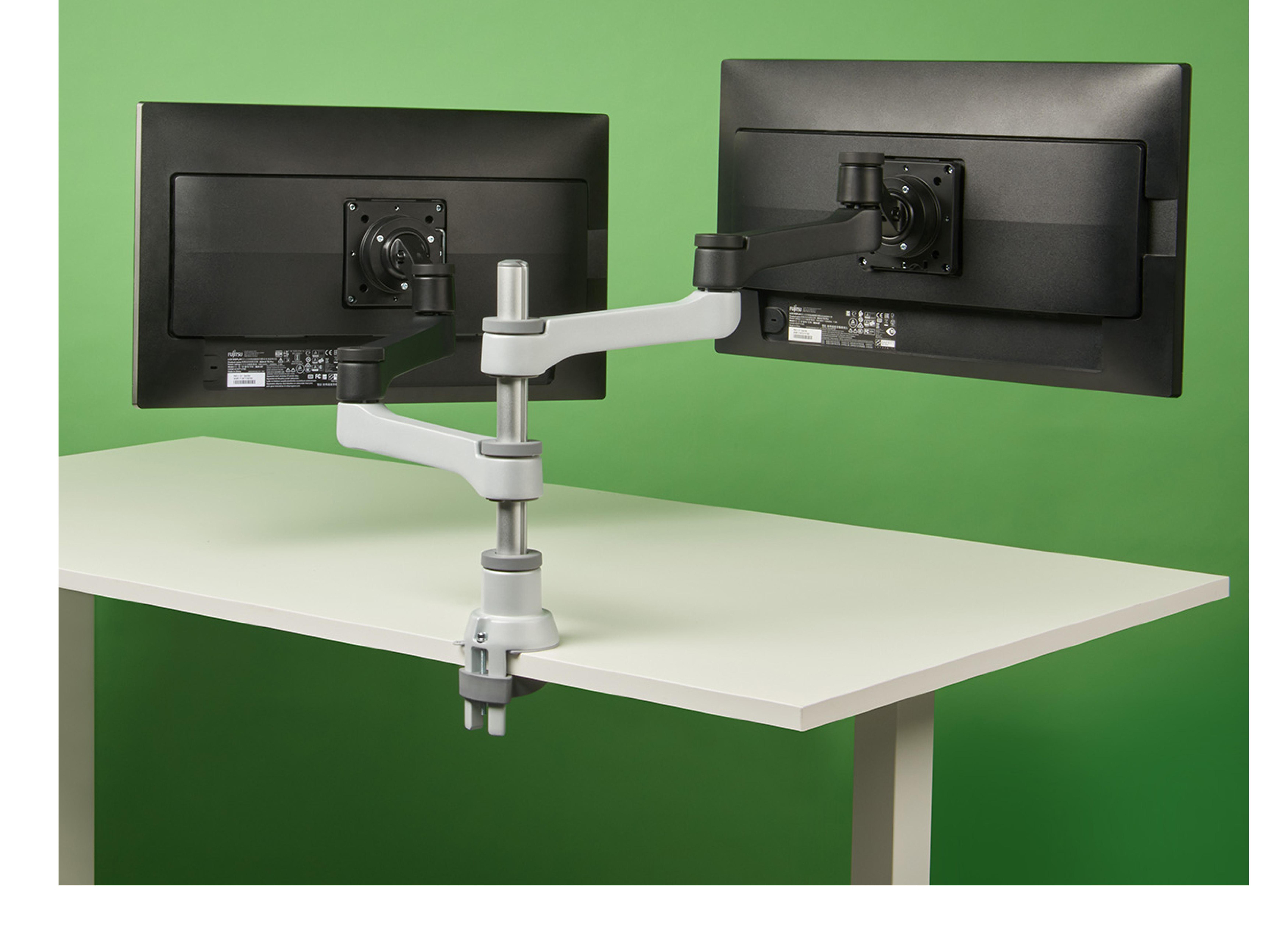 R-Go Monitorarm 0"-32" 2TFT Max.8KG(2x) Zepher4 silb.