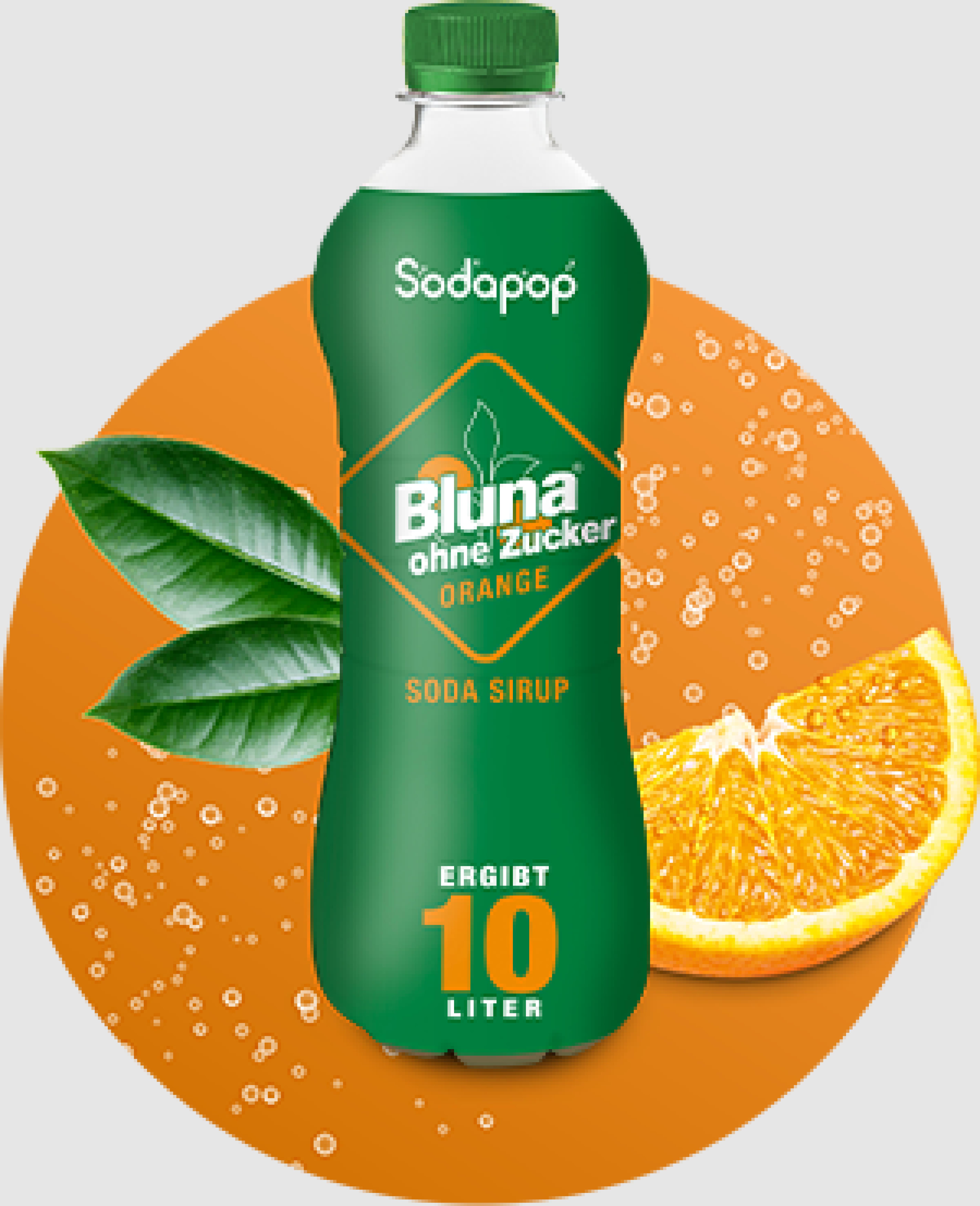 SODAPOP BLUNA Orange Sirup ohne Zucker 500ml für 10 Liter