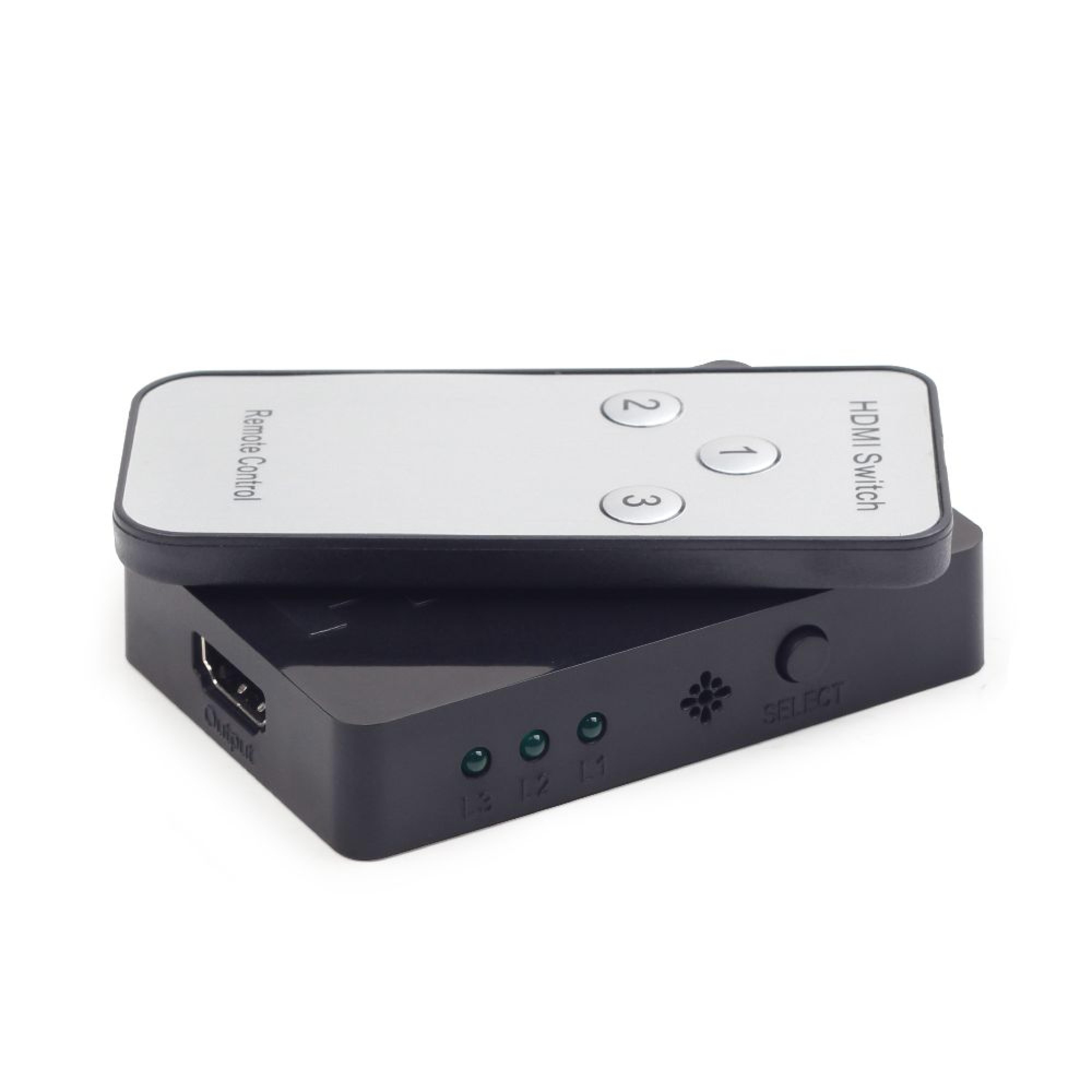gembird HDMI Switch 3 Eingaenge -> 1 Ausgang 4k +Fernbed.