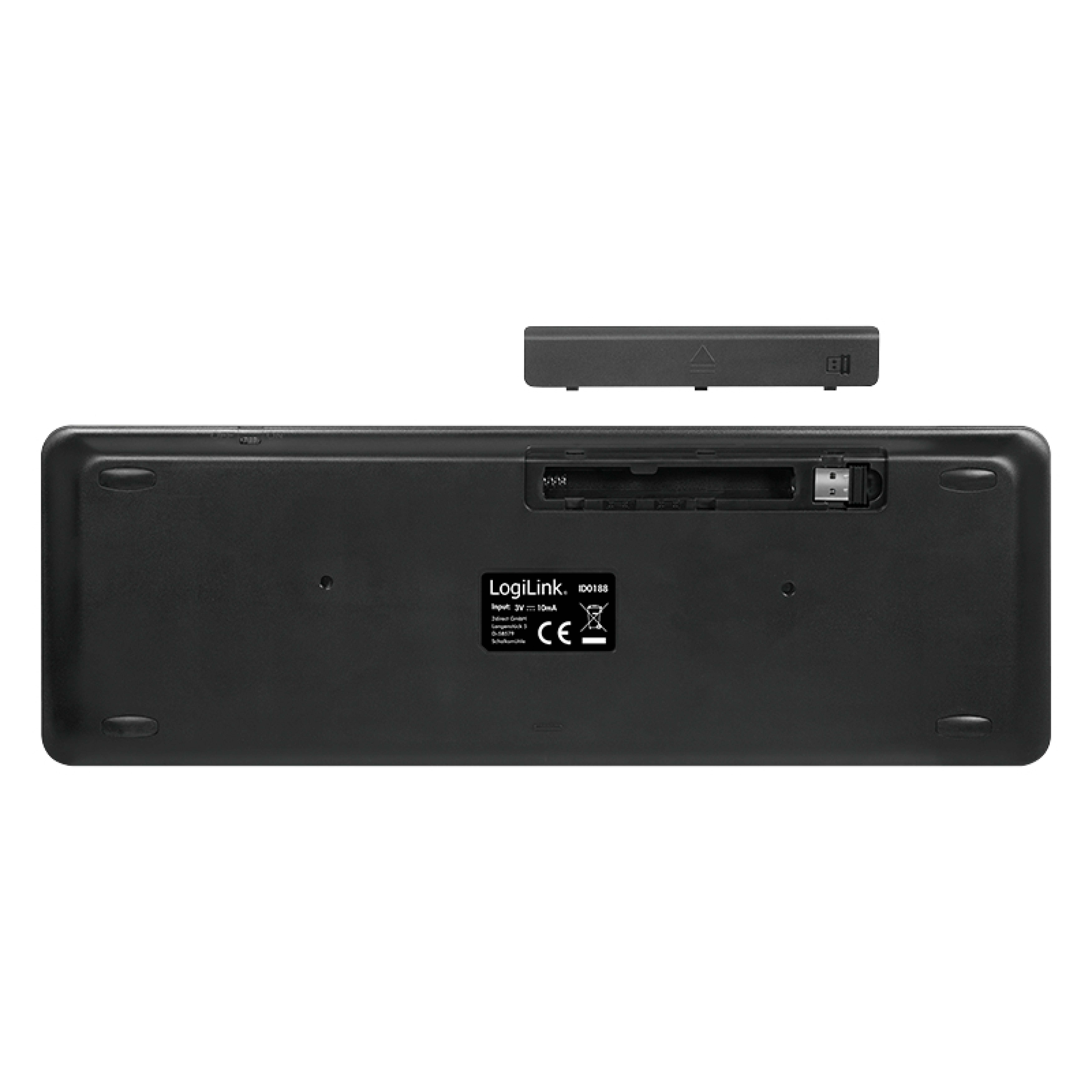 Logilink Tastatur Wireless mit Touchpad, 2,4 GHz, schwarz