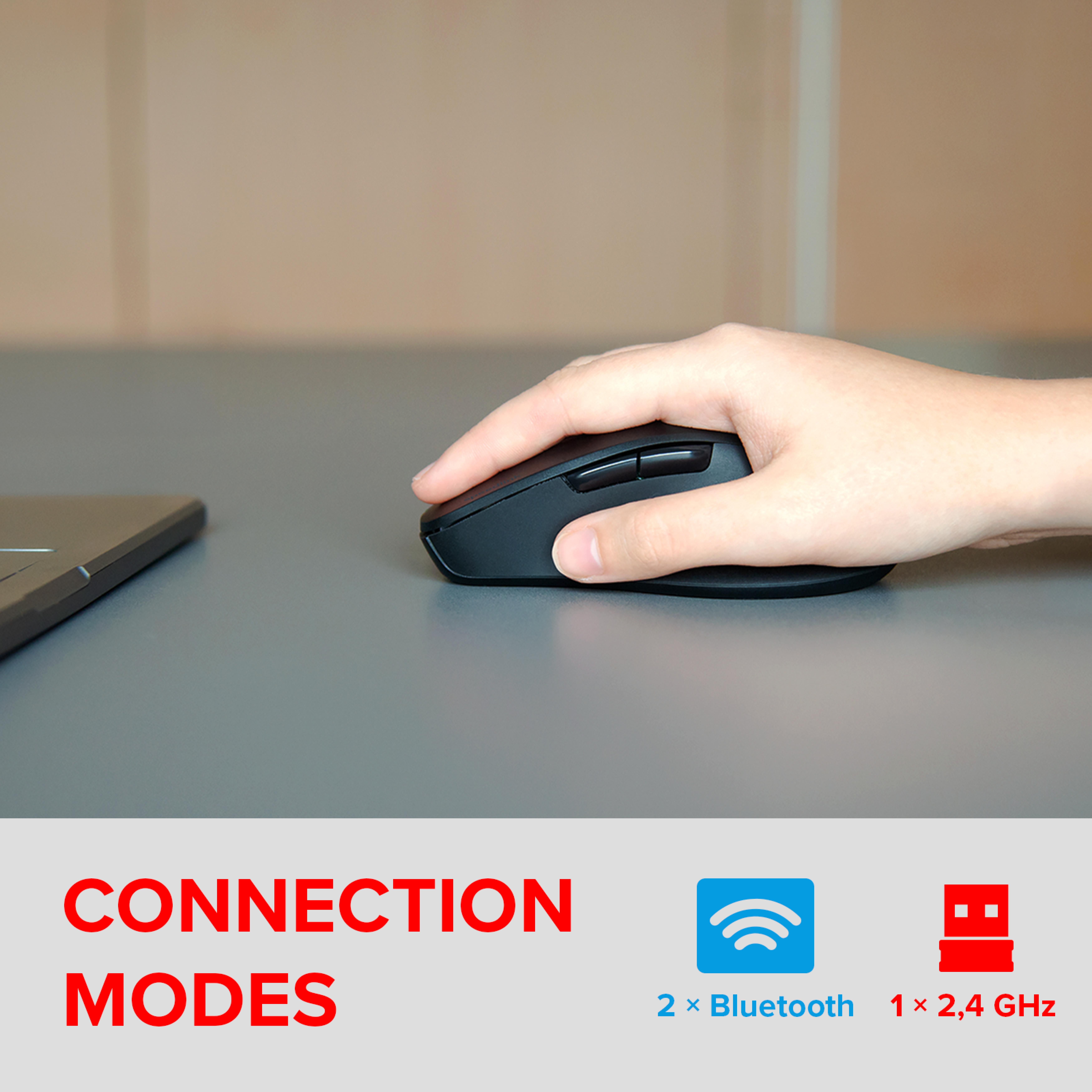 SPEEDLINK VELORA Rechargeable Mouse - Wireless, Bluetooth, Smart Flying Scroll Wheel, black