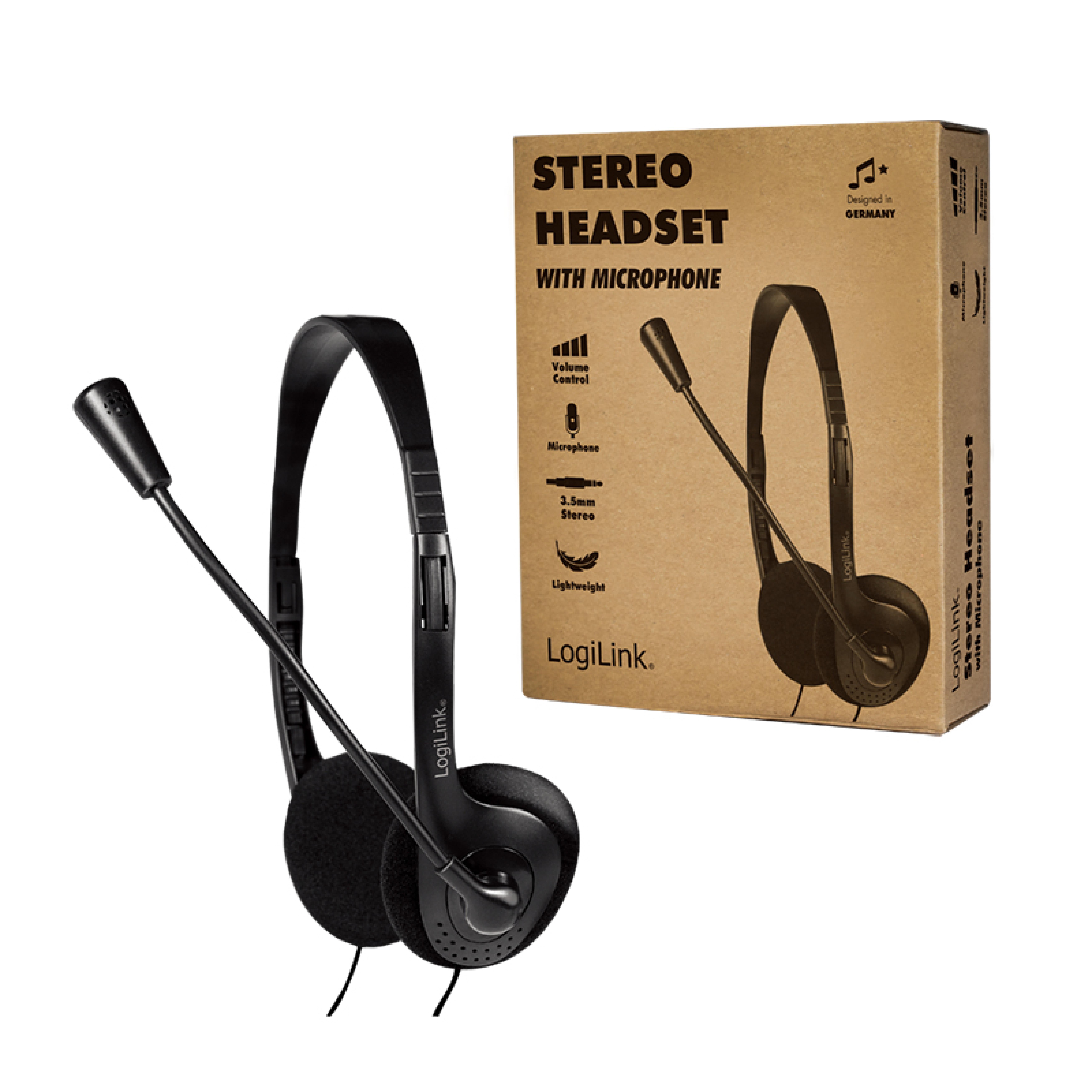Logilink Headset stereo umweltfreundl. verp. 2x 3,5mm Klinke