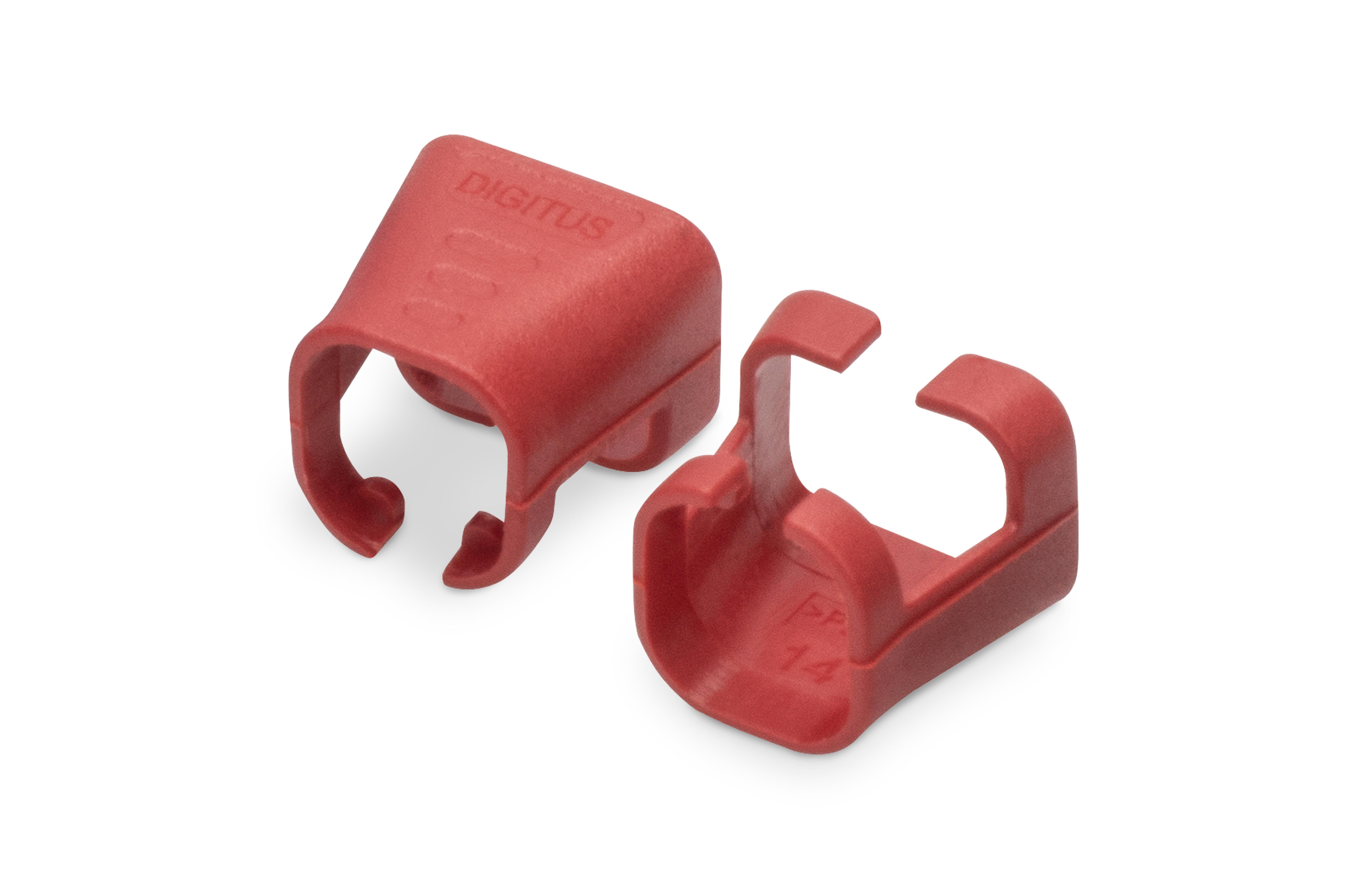 DIGITUS Farbclips fuer Patchkabel RJ45 100 Stueck rot