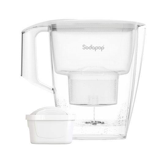SODAPOP Wasserfilterkanne Selina, 1,5 Liter, weiß, inkl. 10 Filterkartuschen