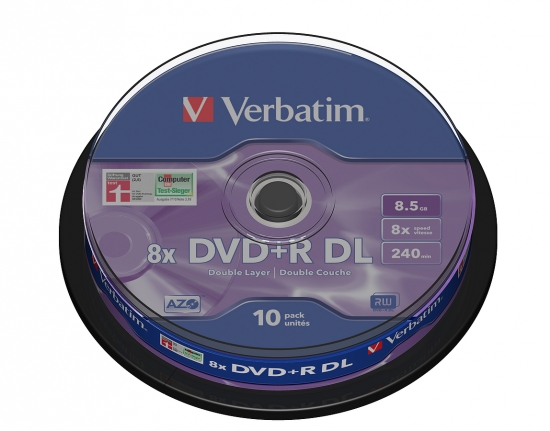 VERBATIM DVD+R DL 8.5GB 8x 10er Spindel