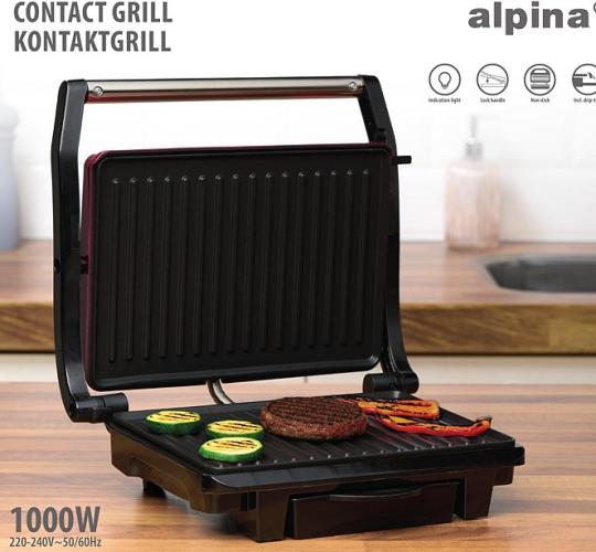 ALPINA Kontaktgrill, 220-240V, 1000W