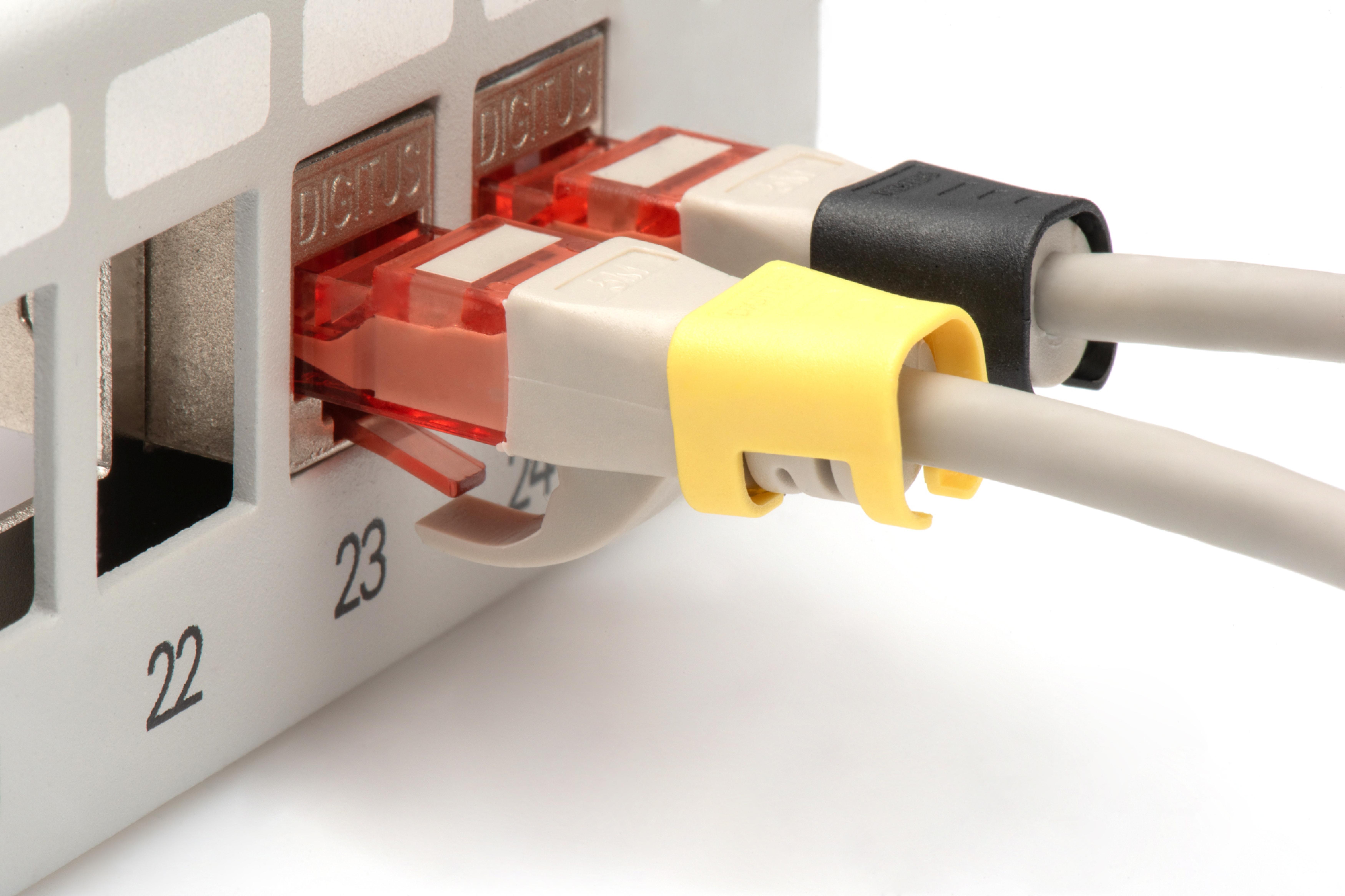 DIGITUS Farbclips fuer Patchkabel RJ45 100 Stk. gem.Farbe