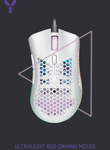 ISY Honeycomb RGB Gaming Mouse white