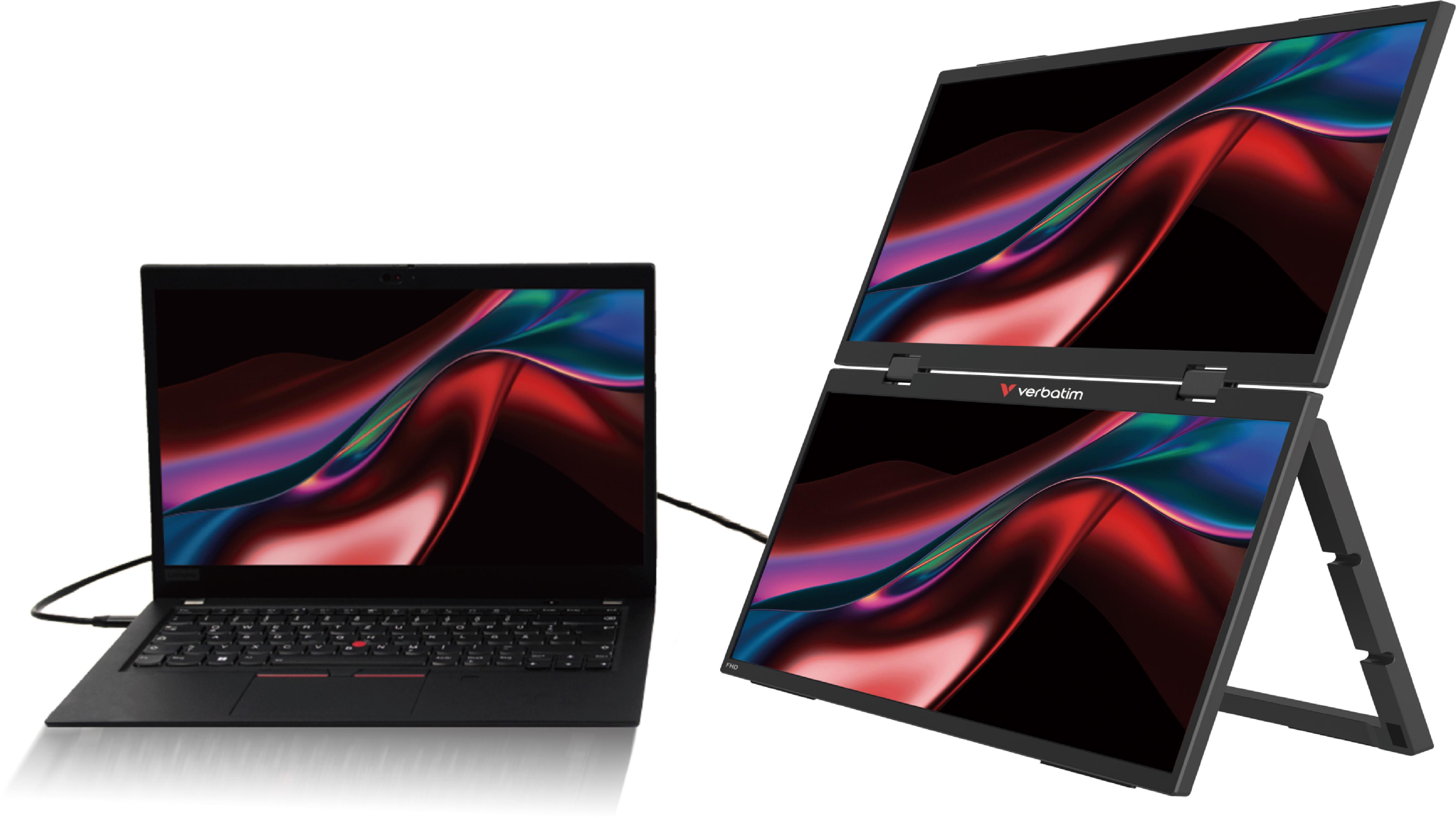 VERBATIM Portable 15.6" FHD Dual Monitor Essentials