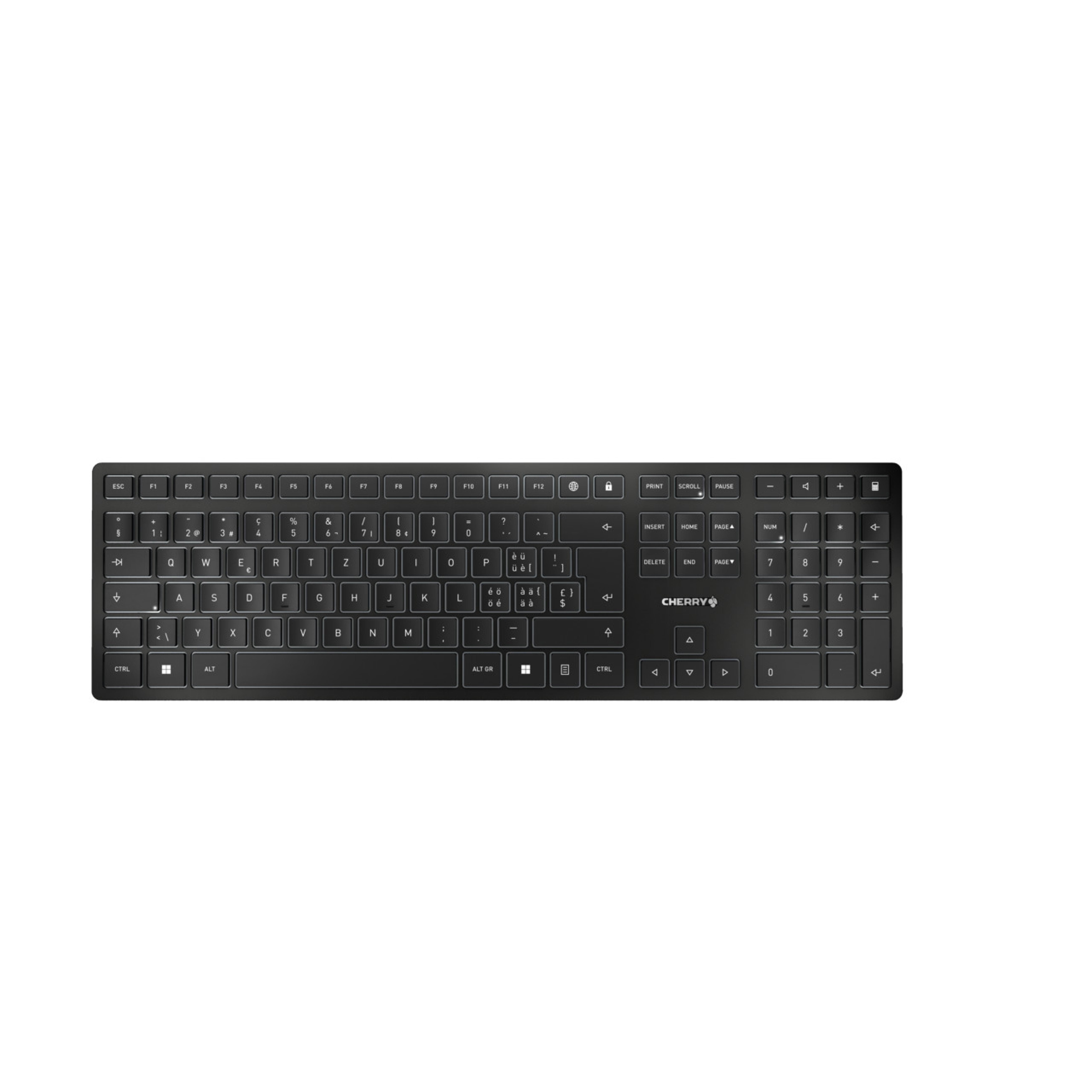 CHERRY KW9100 Wireless SLIM Tastatur CH schwarz/grau