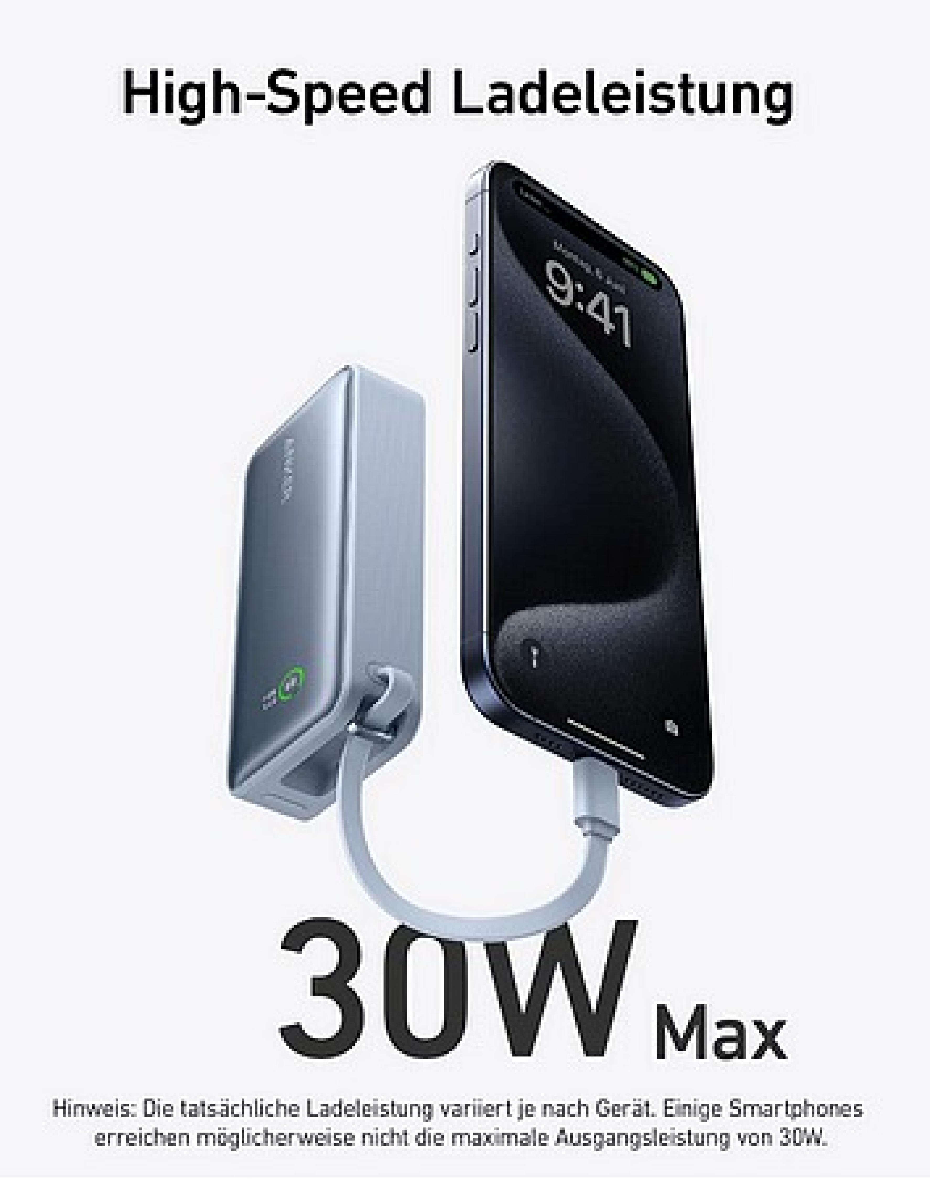ANKER 10.000 mAh 545 Nano Powerbank, 30W, with USB-C Cable, black