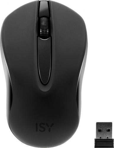 ISY Wireless Optical Mouse, 1000 dpi, black rubber