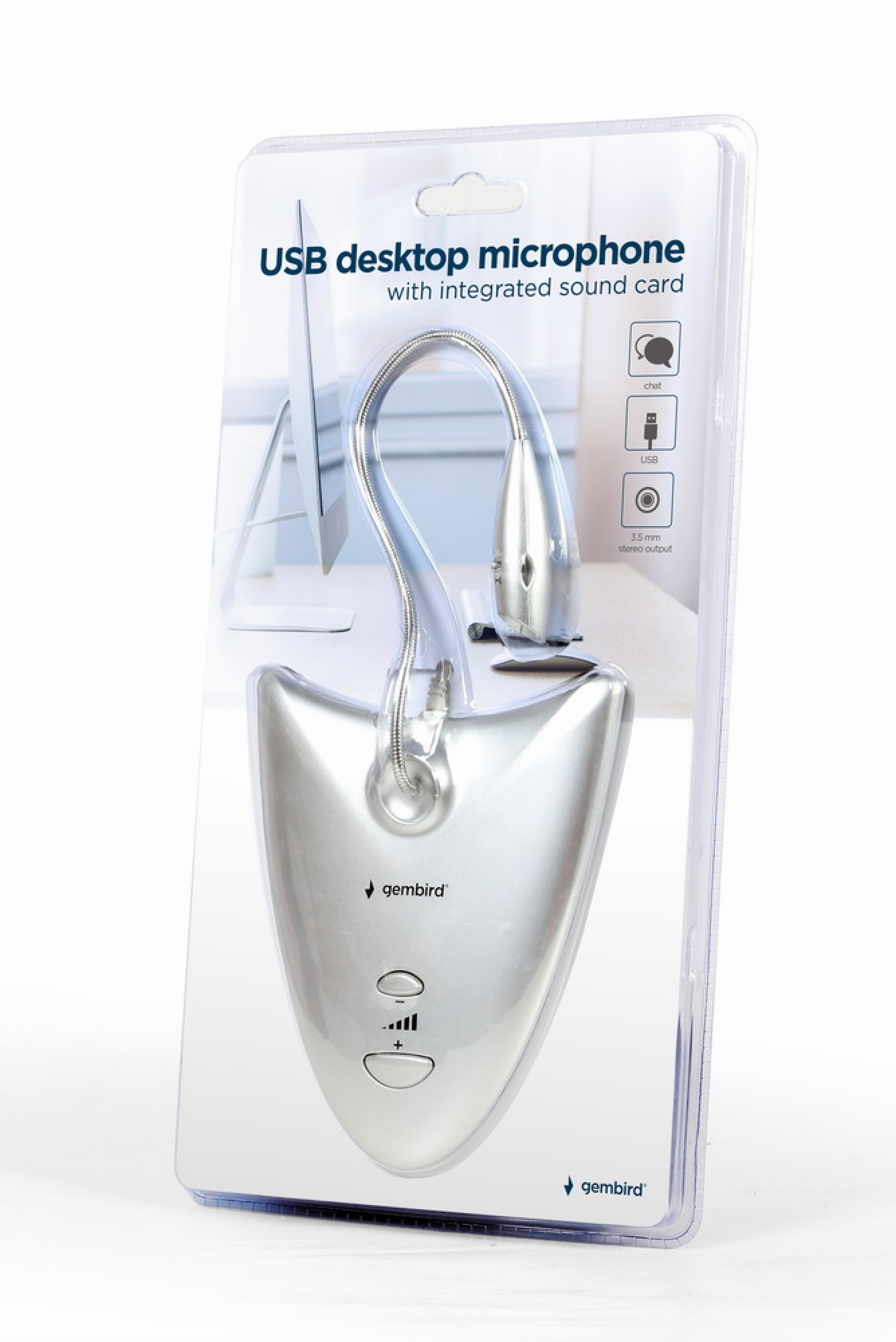 gembird USB 2.0-Tischmikrofon mit integrierter Soundkarte
