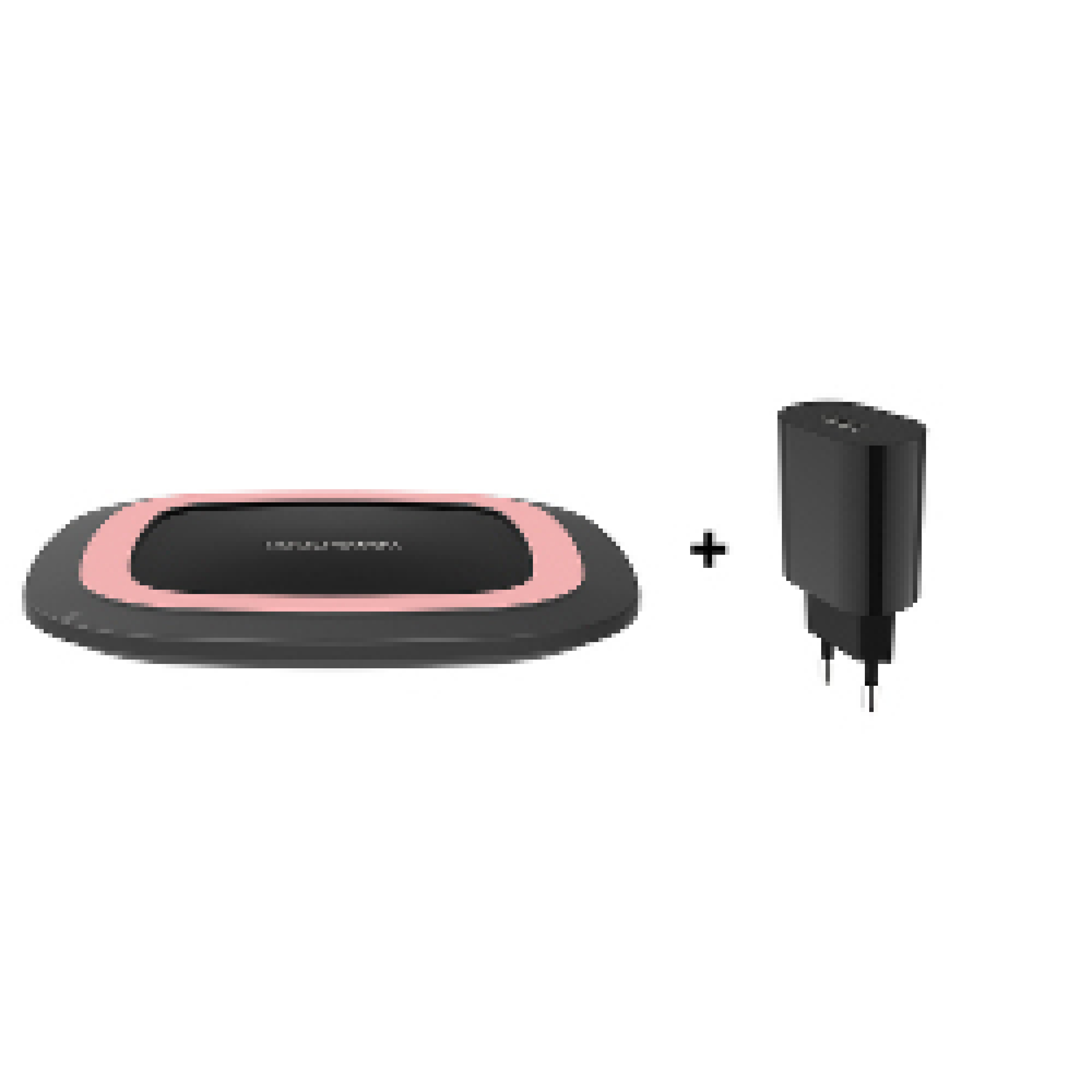 RealPower Ladegeraet FreeCharge-10 + Adapter schwarz/rosa