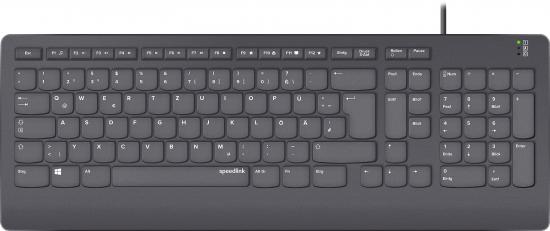 SPEEDLINK HI-GENIC Antibacterial Keyboard, black - DE Layout