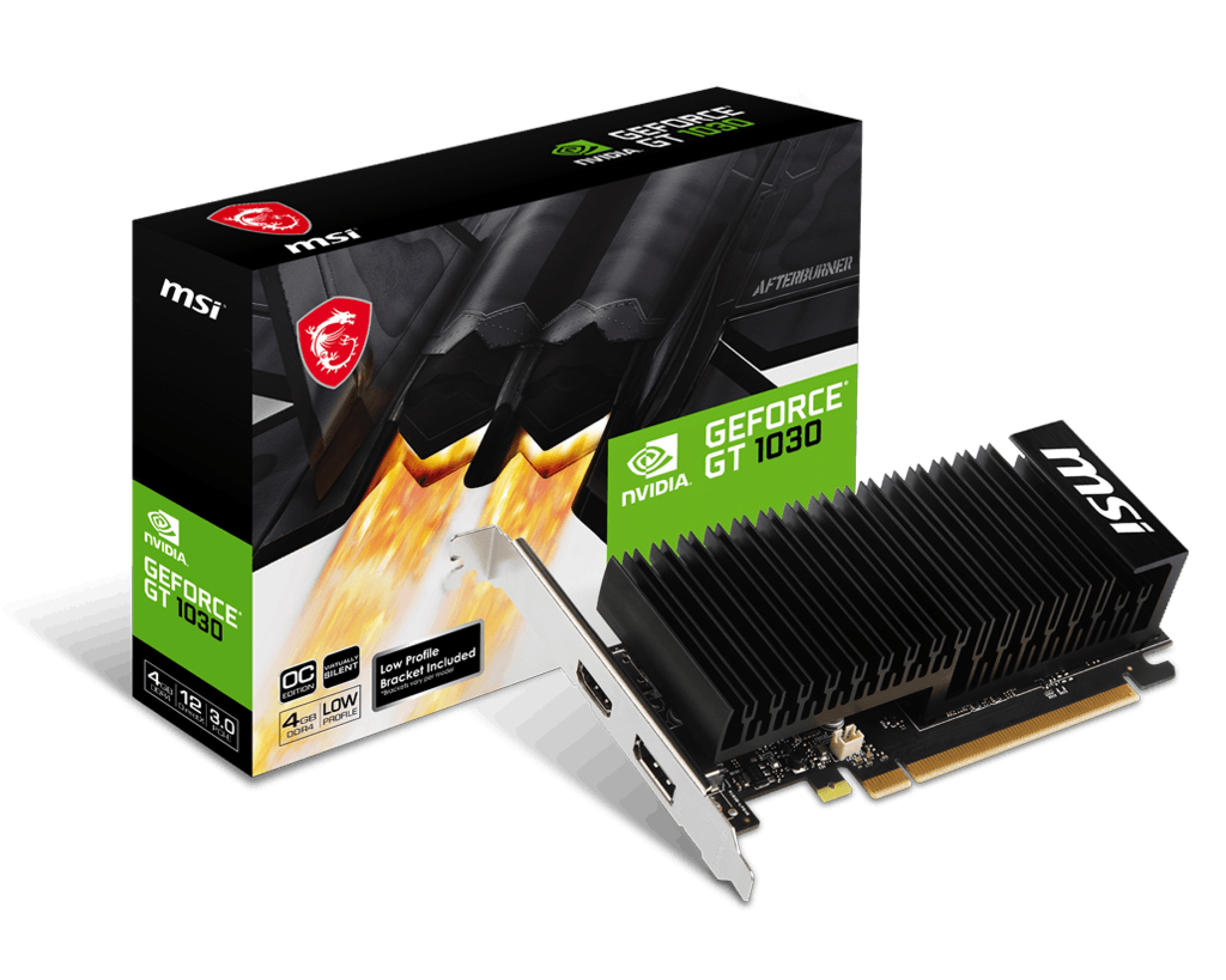 MSI GT1030 4GHD4 LP OC 4GB GDDR4 HDMI DP passiv