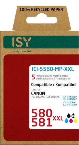 ISY Multipack 5 Canon PGI-580XXL + CLI-581XXL