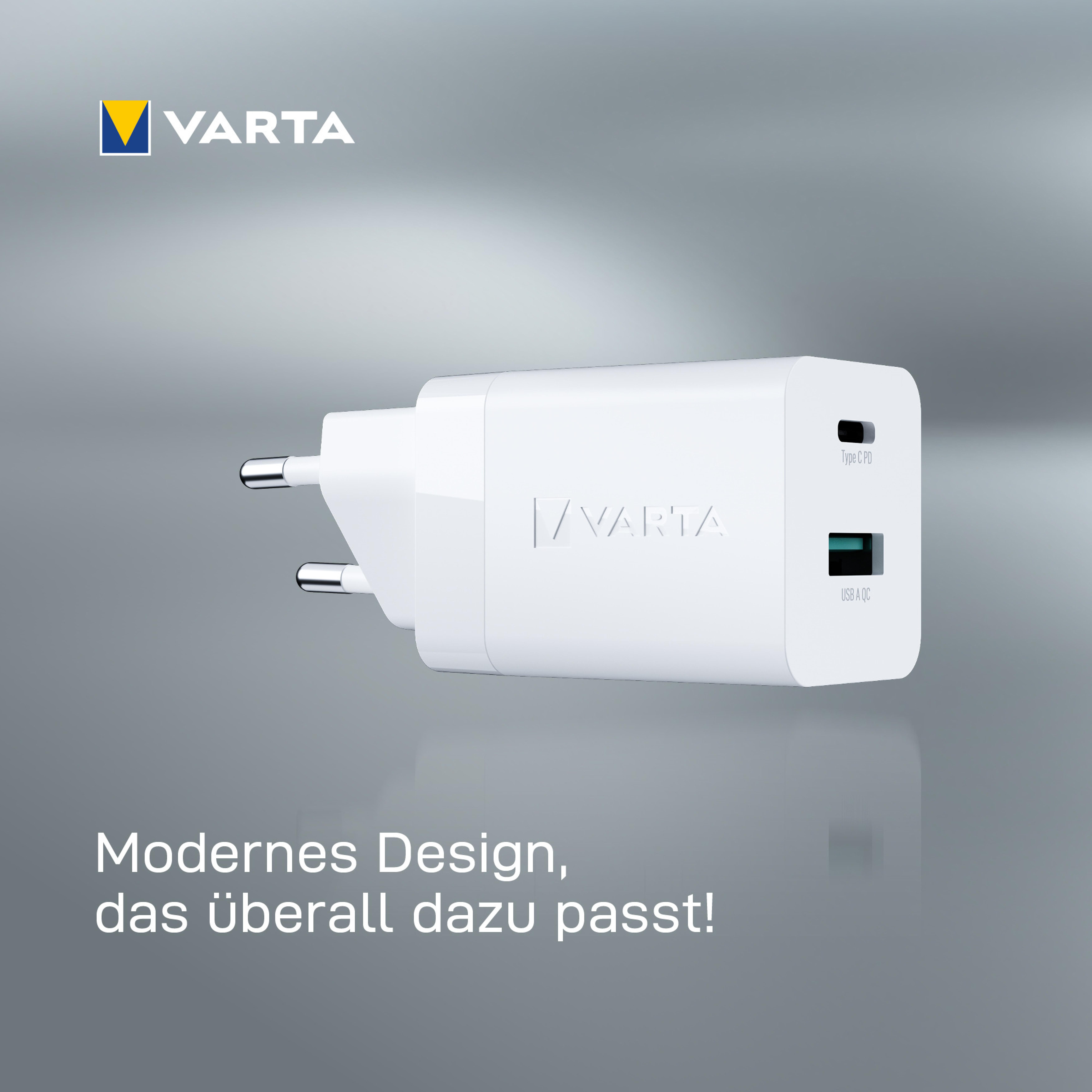 Varta Ladegeraet Speed Charger 38W 2-Port 1x USB-C, 1x USB-A