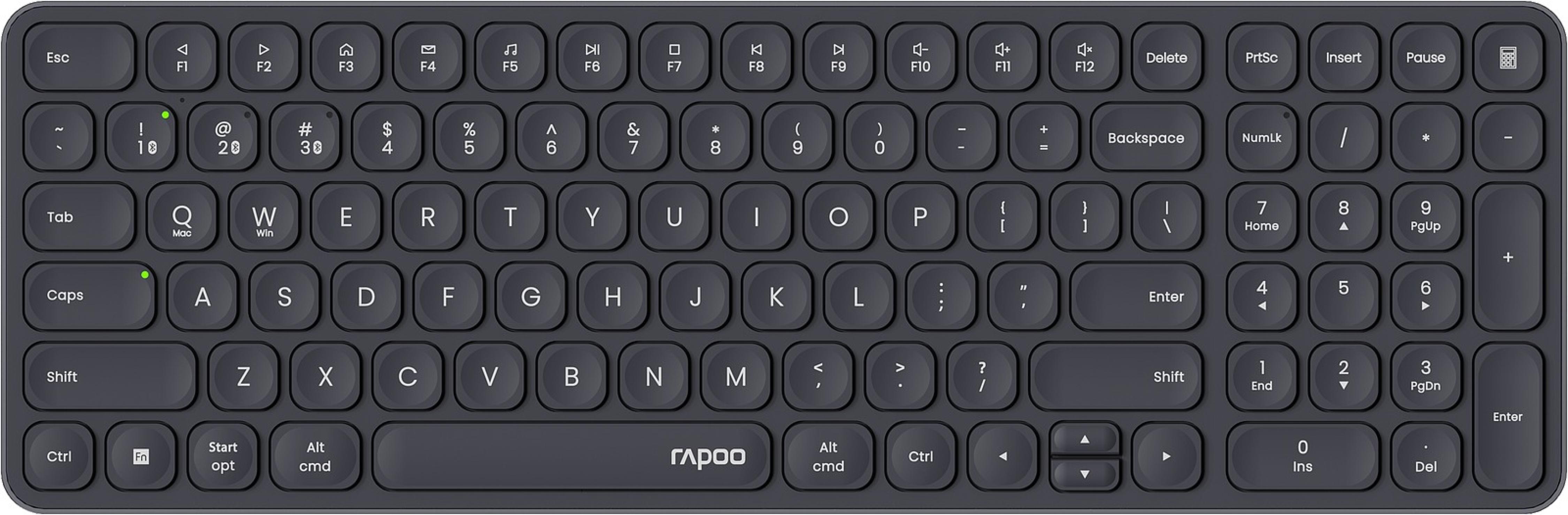 RAPOO E9310M.DE.DarkGrey Multi-Mode Wireless Keyboard