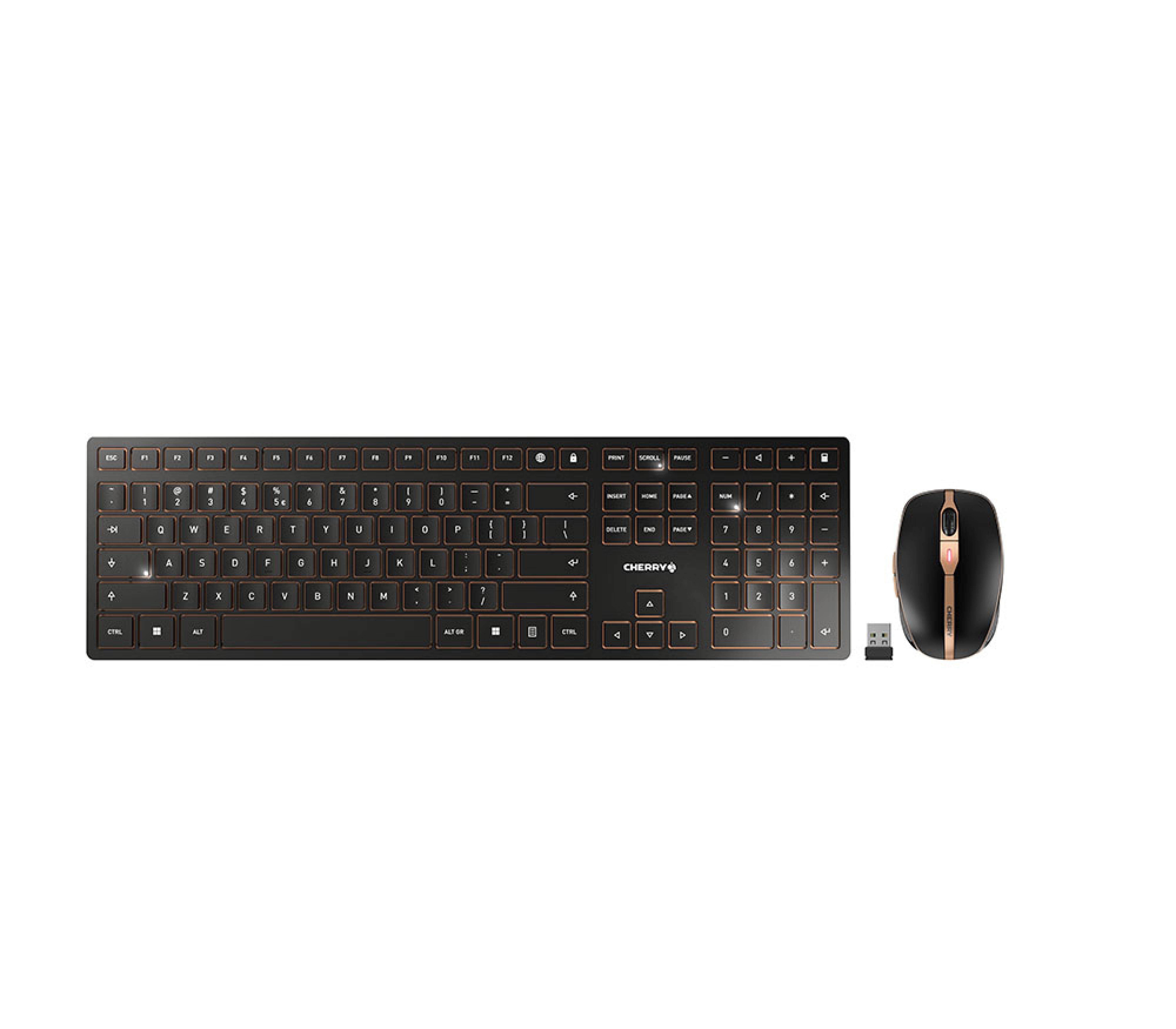 CHERRY DW9100 Wireless SLIM Maus&Tastatur EU schwarz/bronze