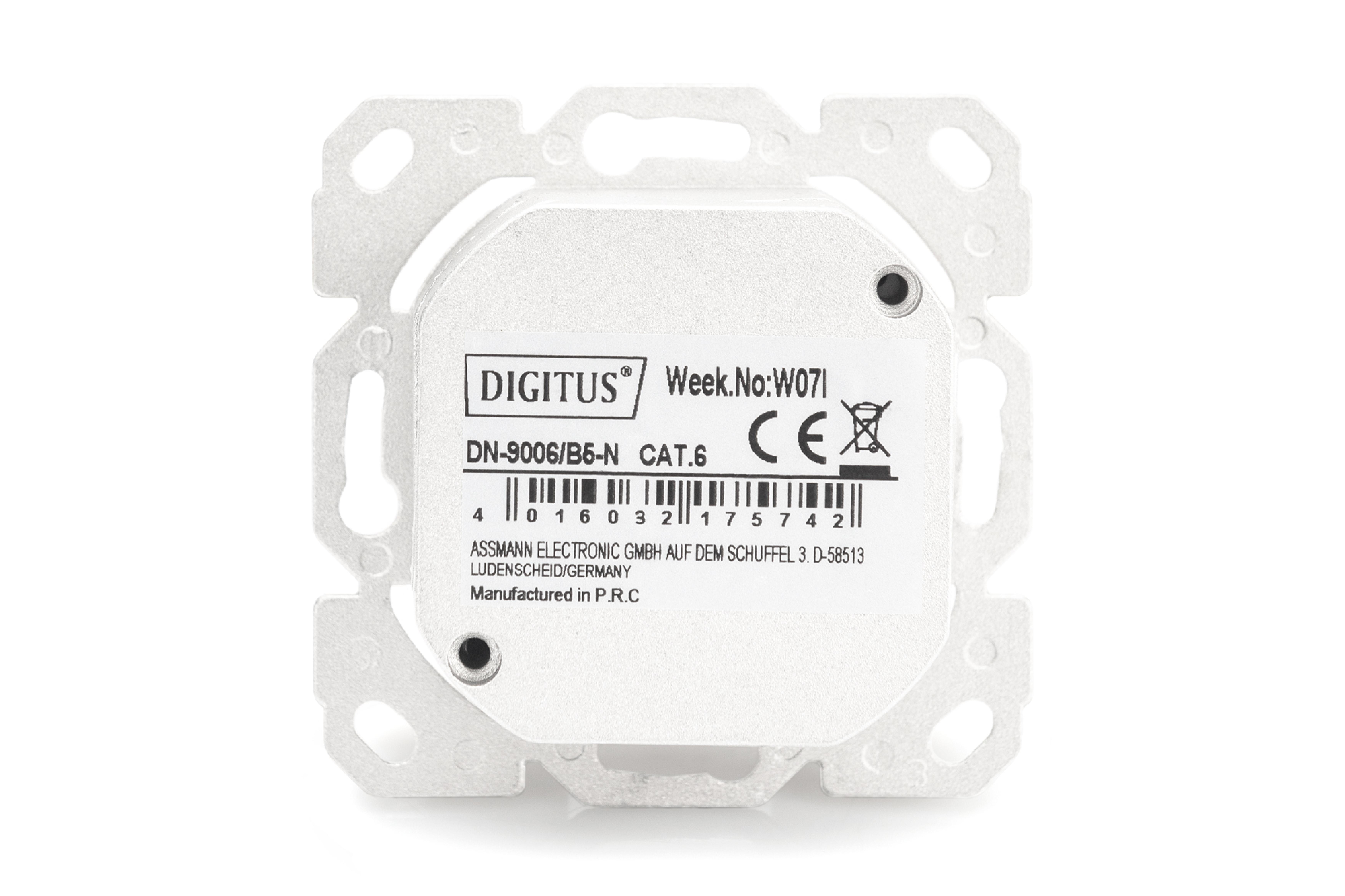 DIGITUS Aufputzdose Cat6 2xRJ45 geschirmt 5er Set weiss