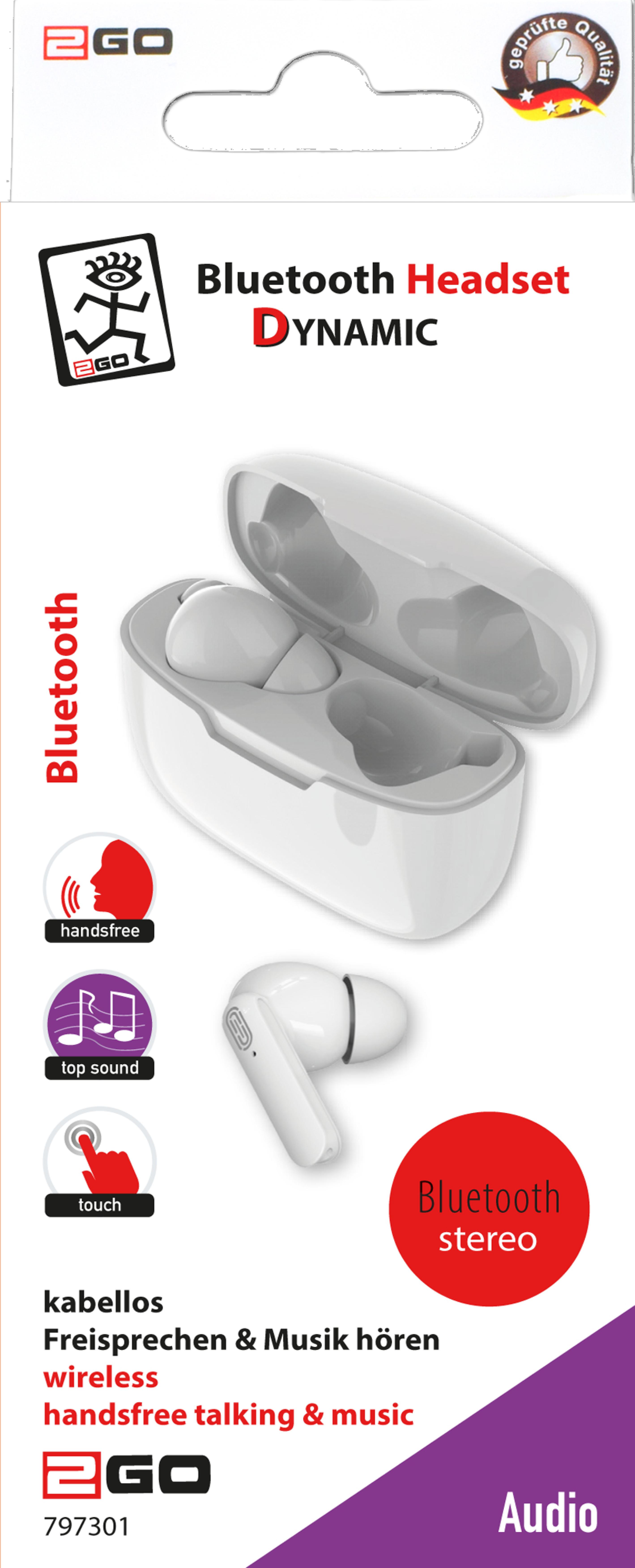 2GO Bluetooth Headset "TWS Dynamic" - weiss