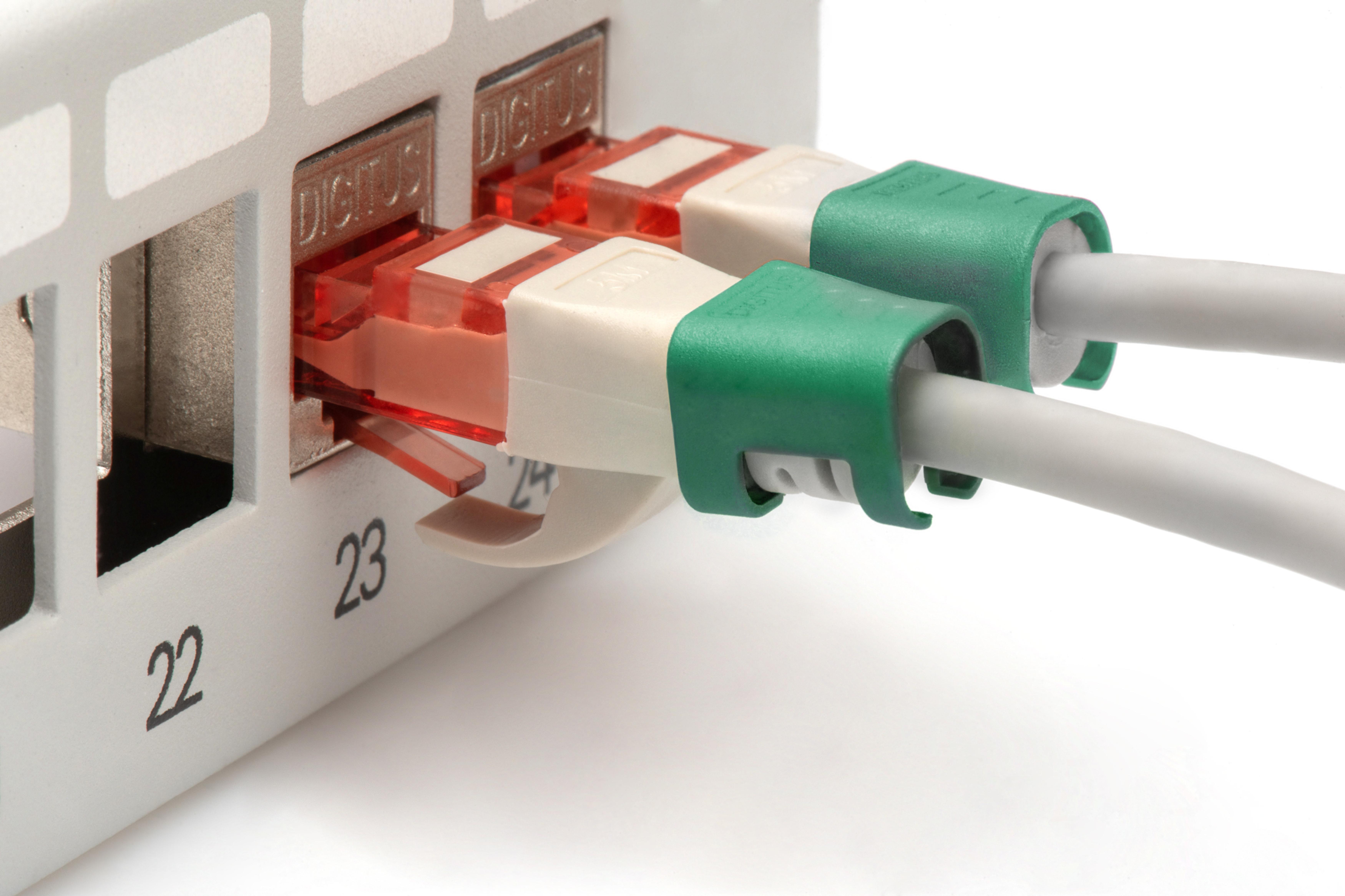 DIGITUS Farbclips fuer Patchkabel RJ45 100 Stueck gruen