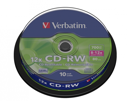 VERBATIM CD-RW SERL 700MB 12x 10er Spindel