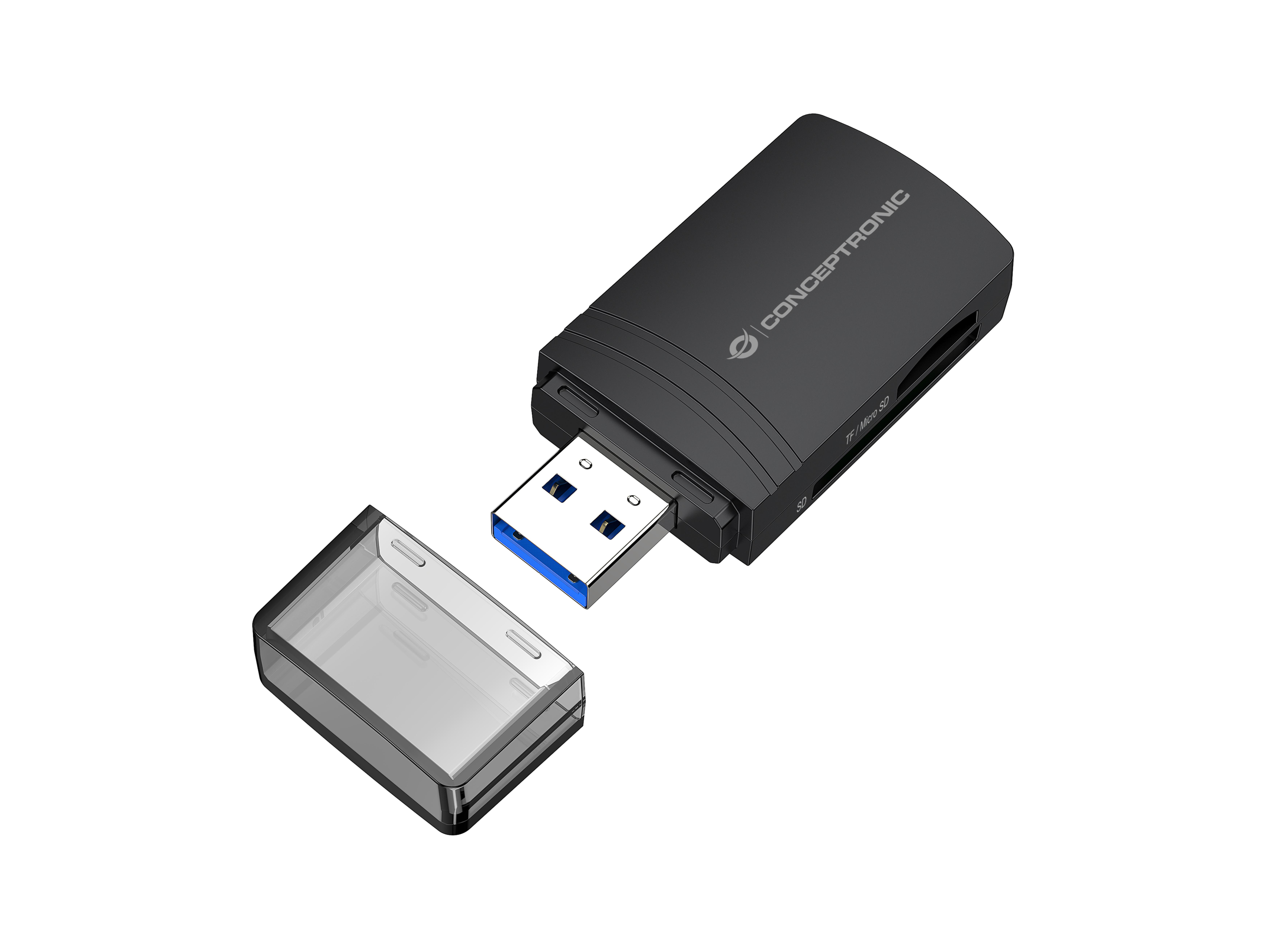 CONCEPTRONIC Kartenleser USB-A3.2->TF/Micro-SD4.0 schwarz