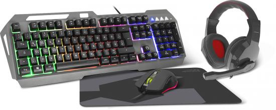 SPEEDLINK LUNERA 4in1 RGB Gaming Set, black - DE layout