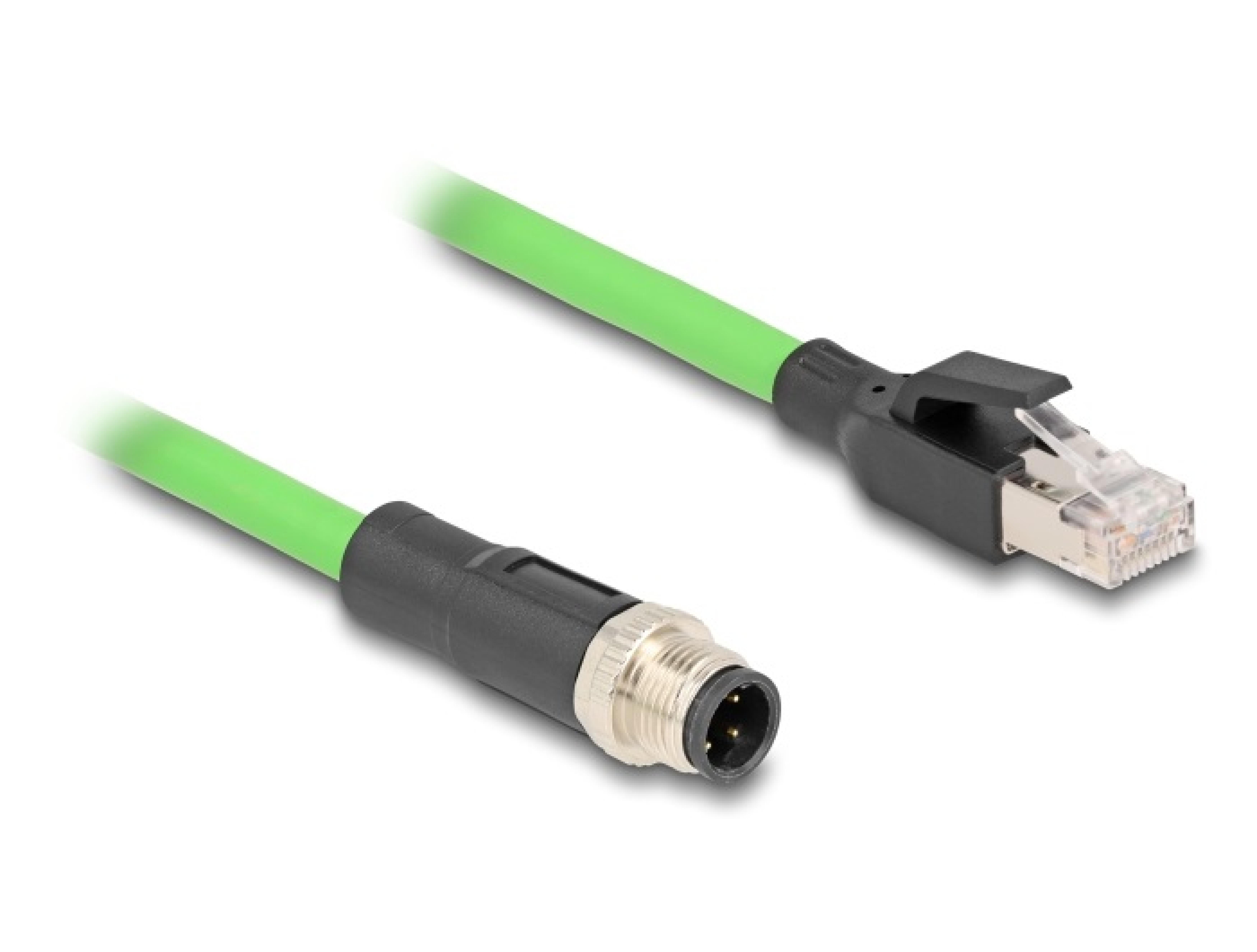 DELOCK M12 Kabel D-kodiert 4 Pin St. zu RJ45 St. PUR(TPU) 5m