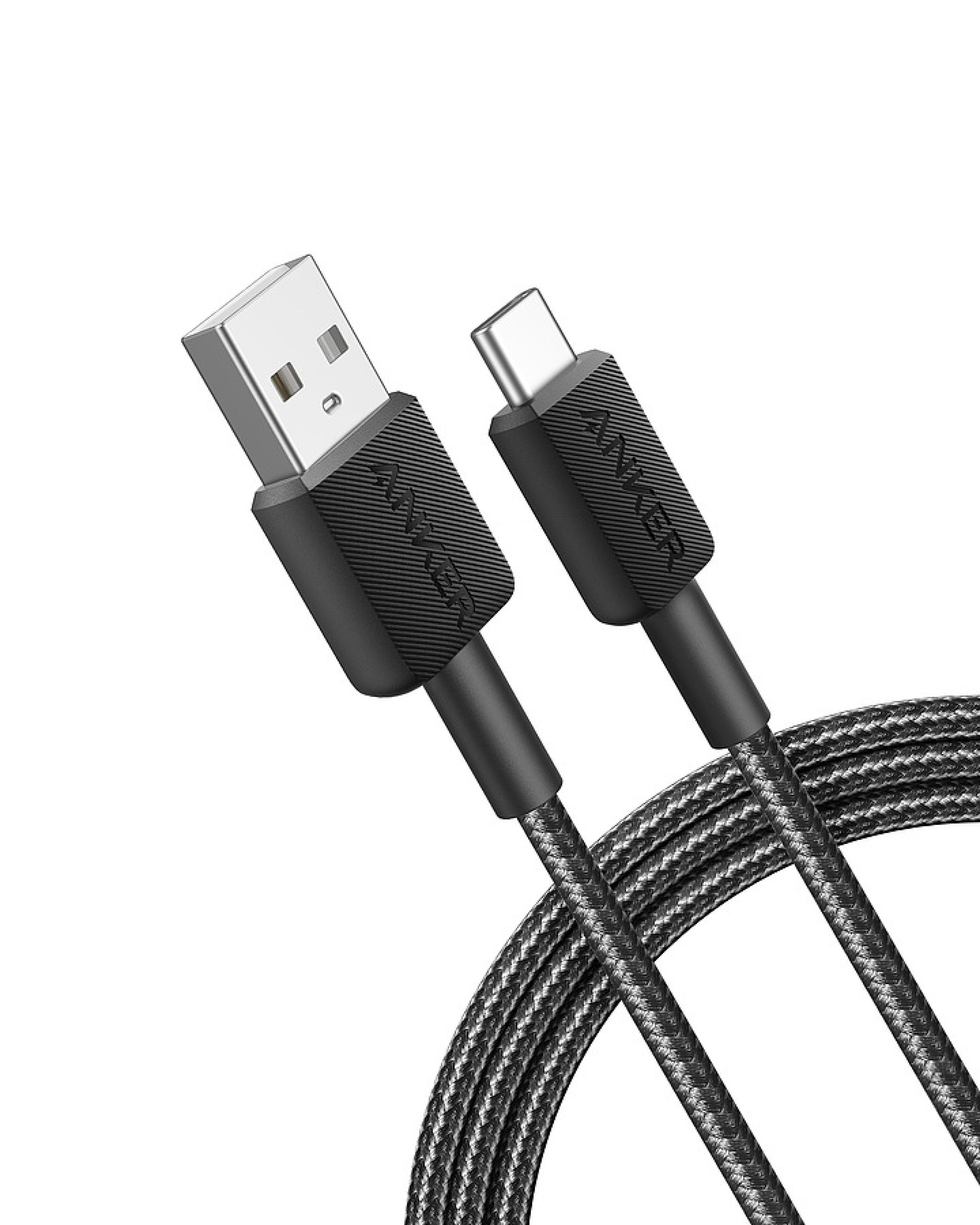 Geflochtenes USB-C auf USB-A Schnellladekabel für Smartphones