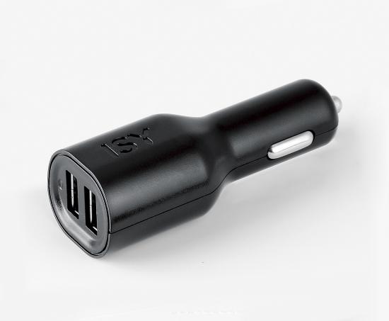 ISY 2 Port USB Car Charger, 2.4A