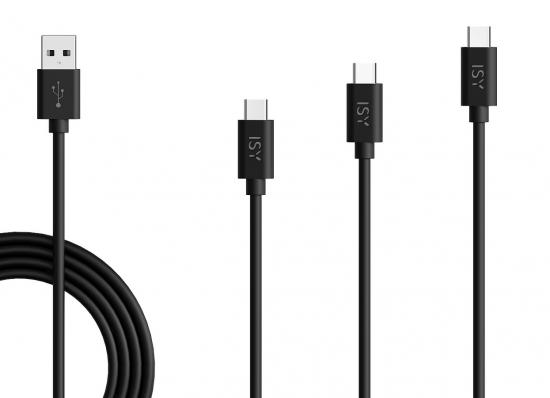 ISY USB-C Cable 3-Pack (2m, 1m, 0,6m)