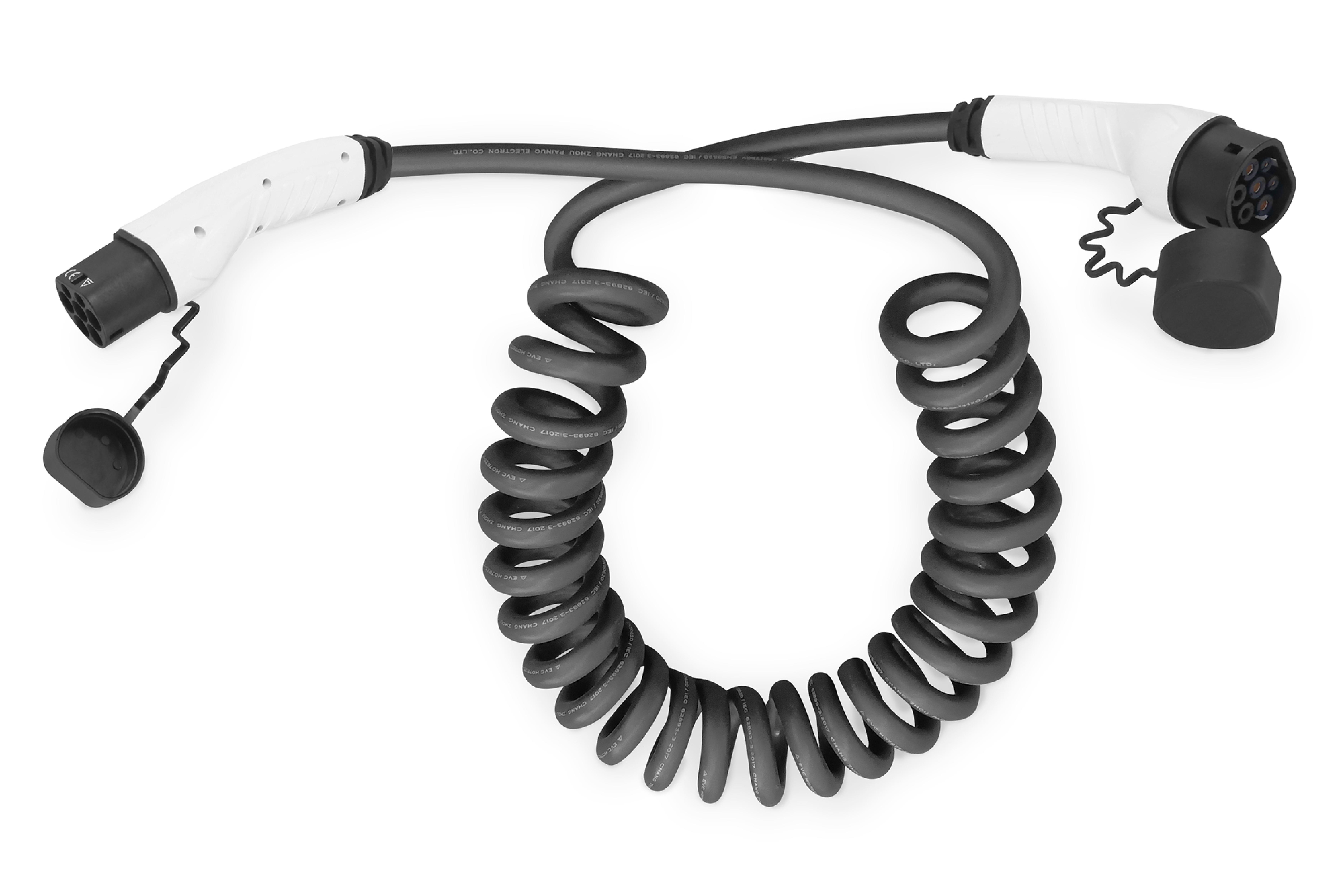 DIGITUS KFZ - Ladekabel Spiral, 10 m, Typ 2 auf Typ 2