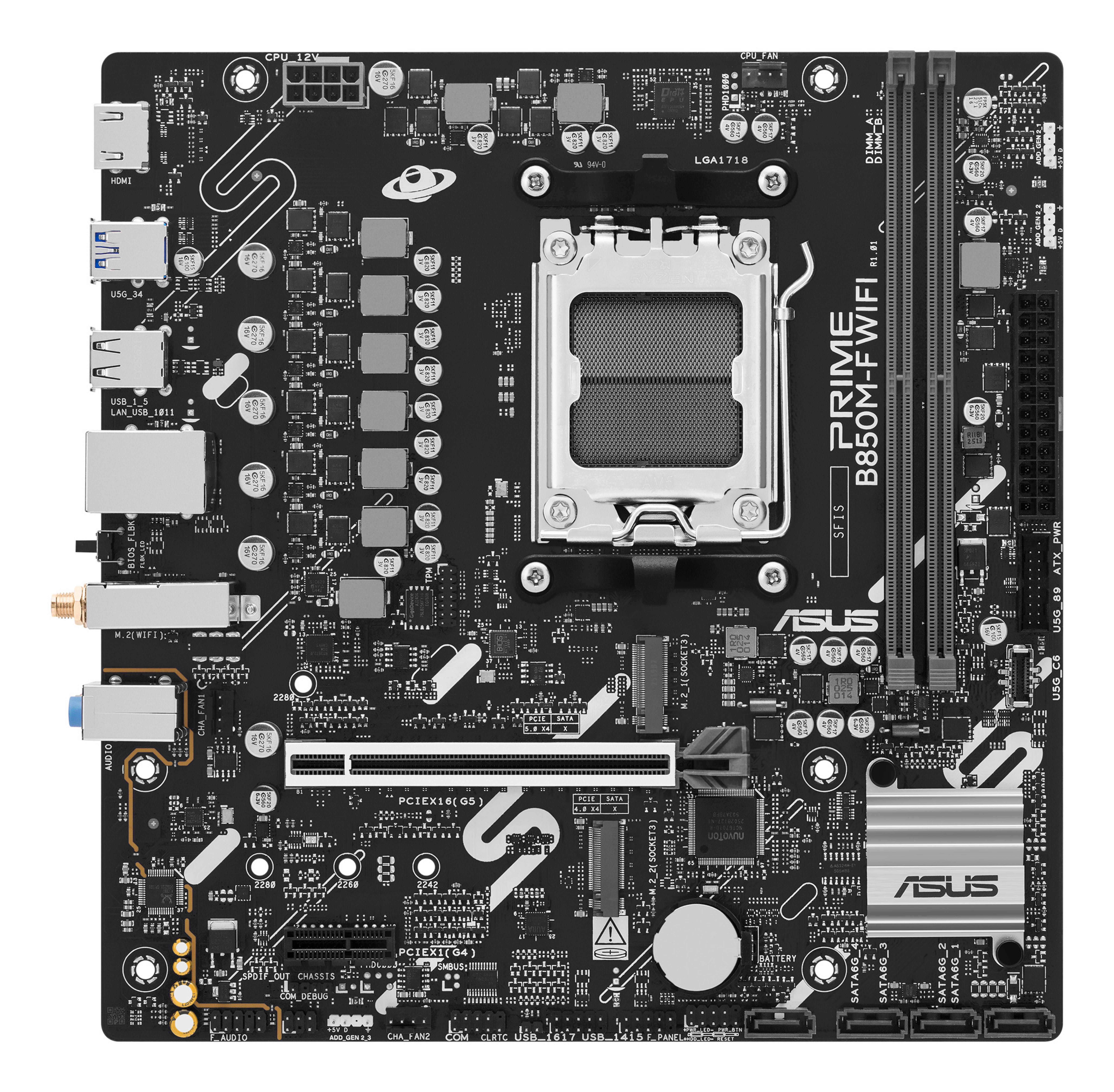 ASUS PRIME B850M-F WIFI (AMD,AM5,DDR5,ATX)