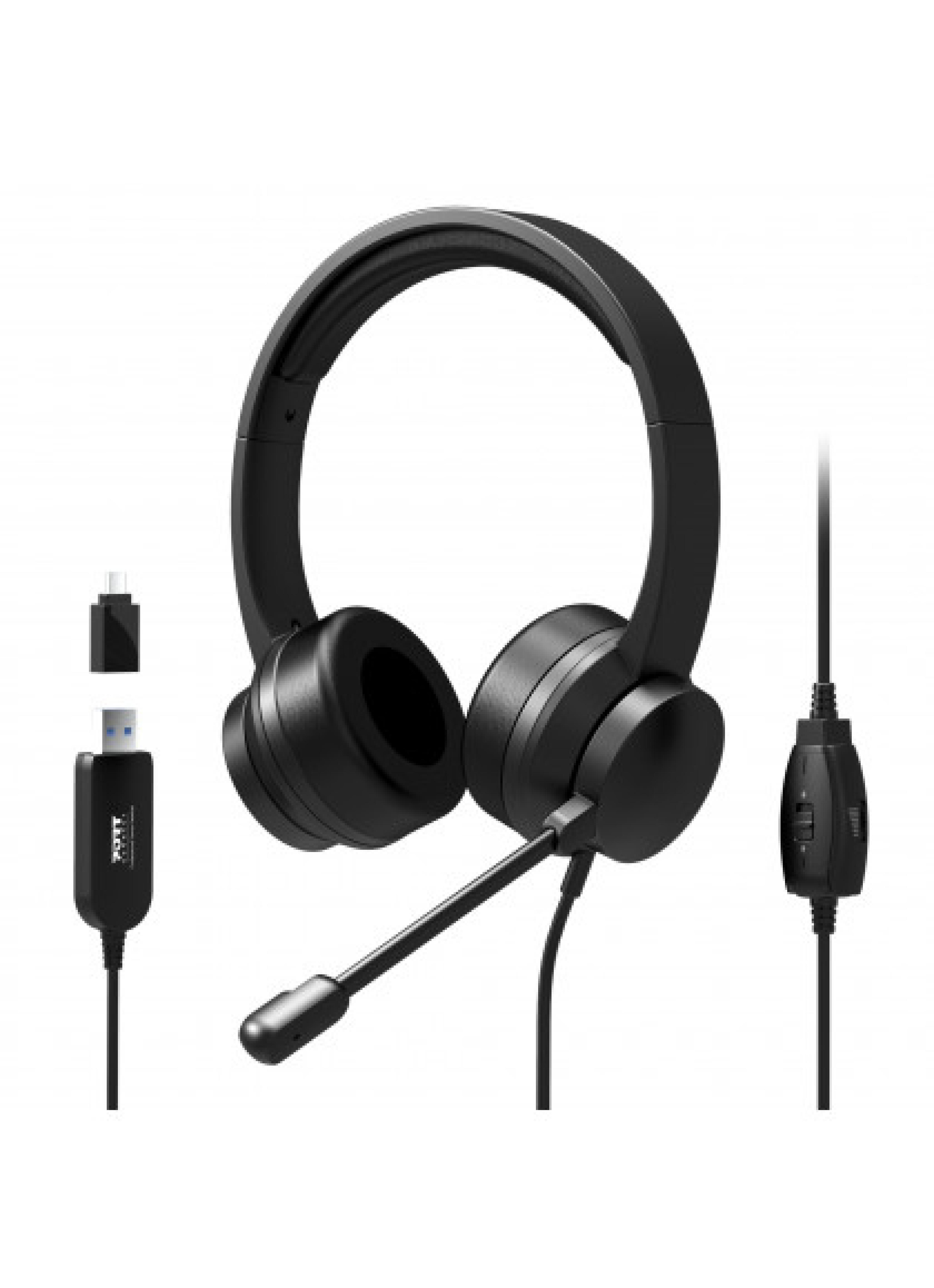 Port Headset USB Stereo mit Mikrofon Office