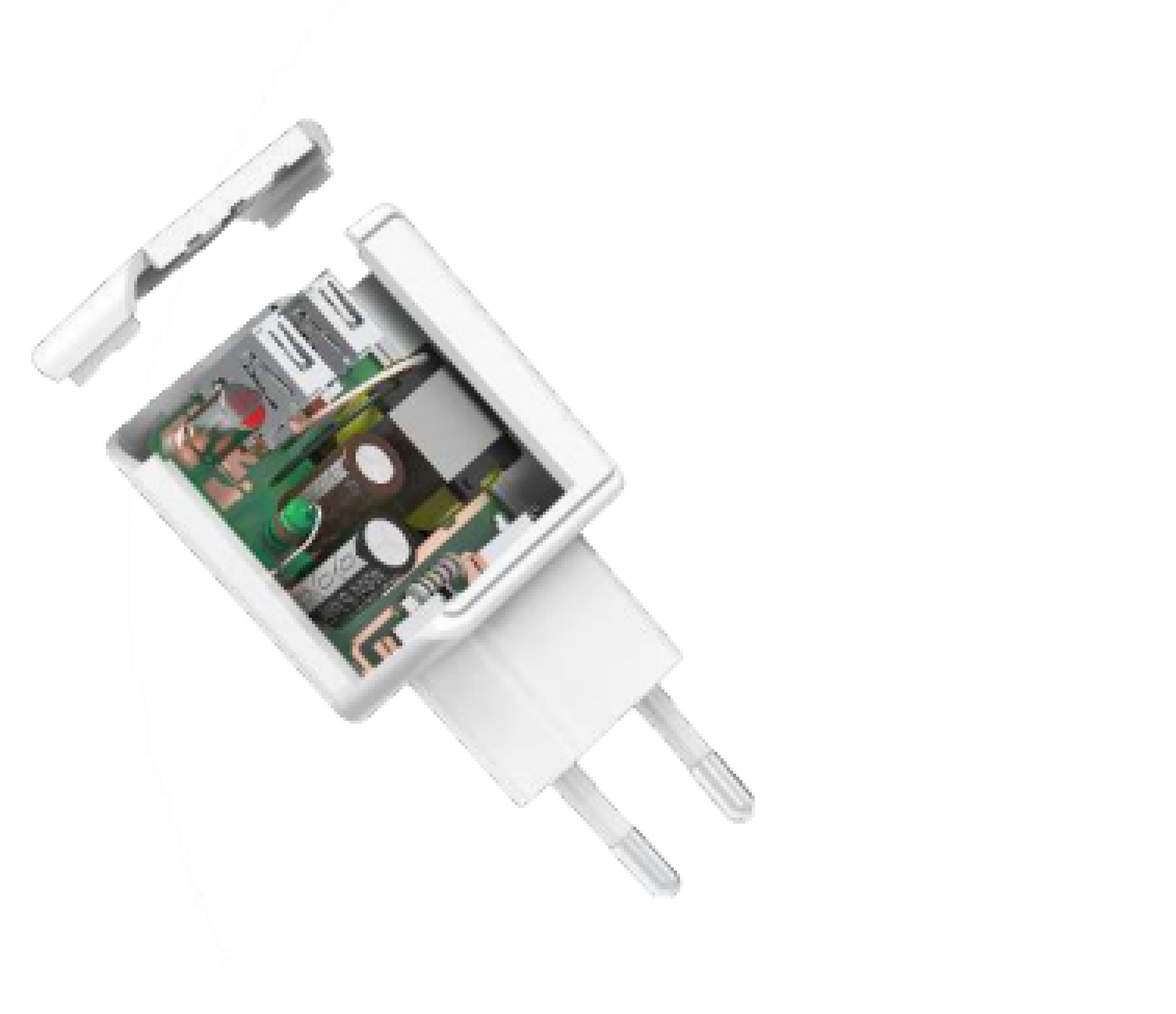 Schwaiger Ladegeraet 230V 2x USB 2.4A Weiss