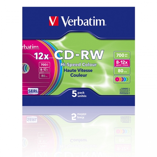 VERBATIM CD-RW SERL 700MB 12x 5er SlimCase