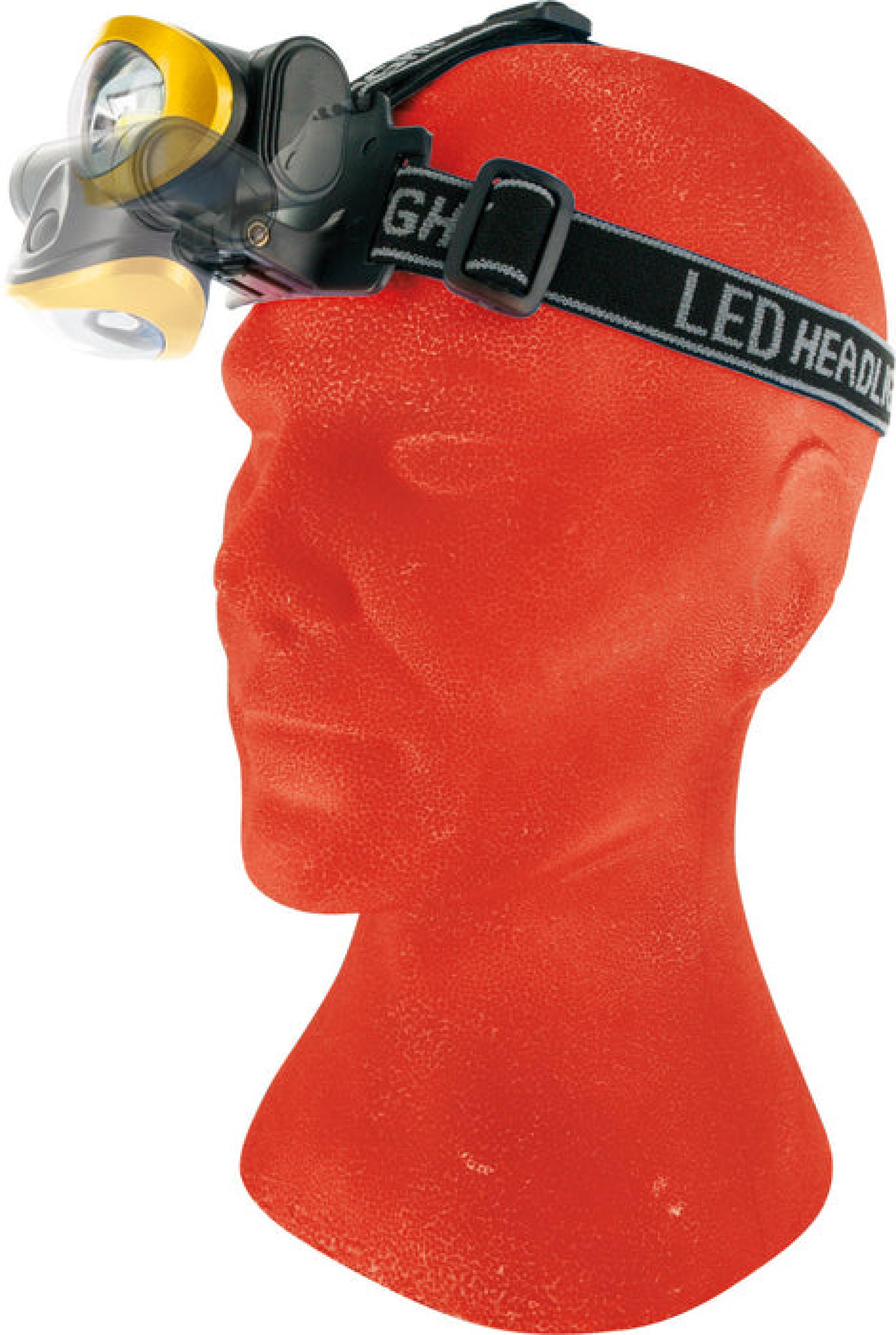 Schwaiger LED Stirnlampe 120 Lumen 90° neigbar Schwarz/Gelb