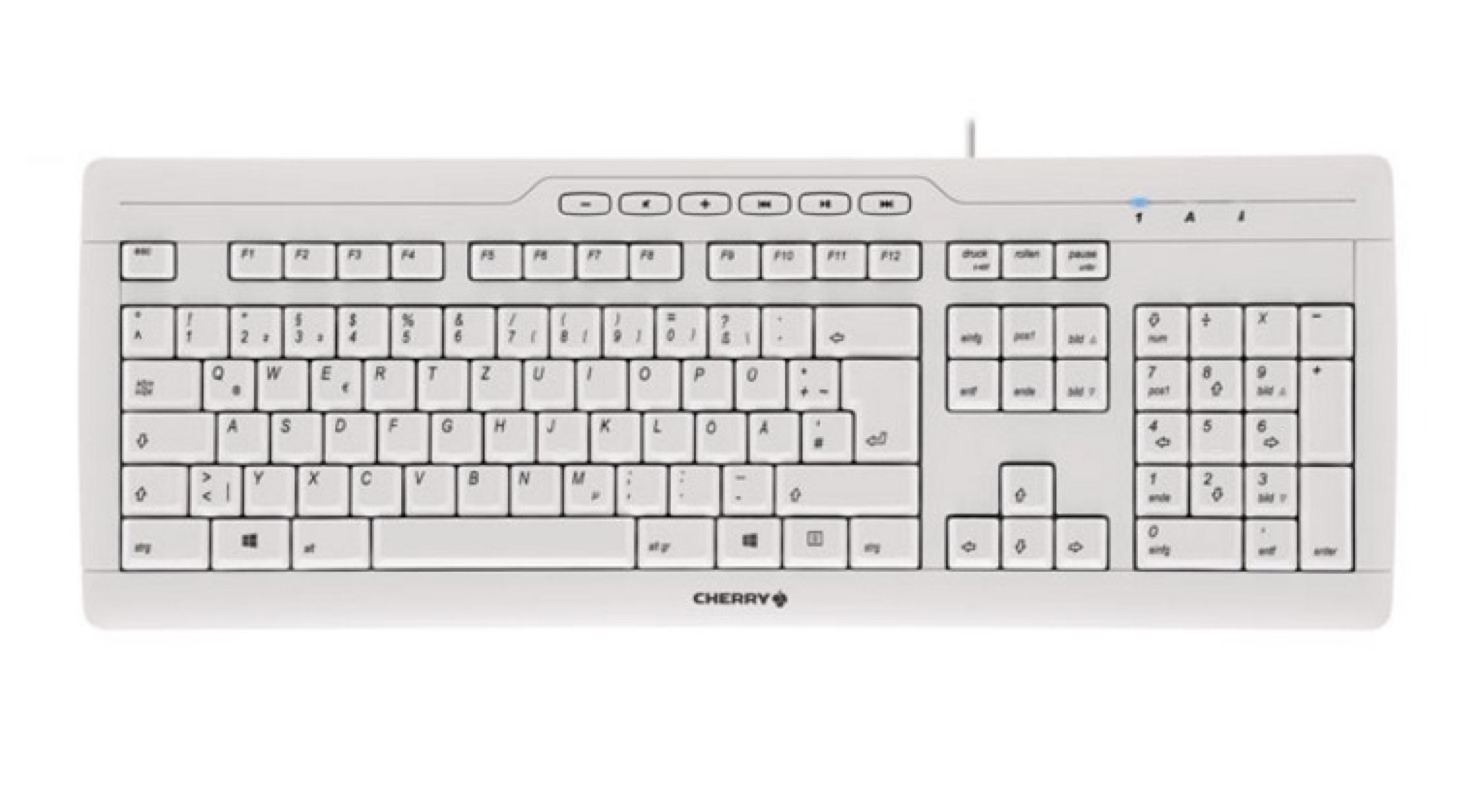 CHERRY STREAM 3.0 Tastatur Wired CH weiss/grau