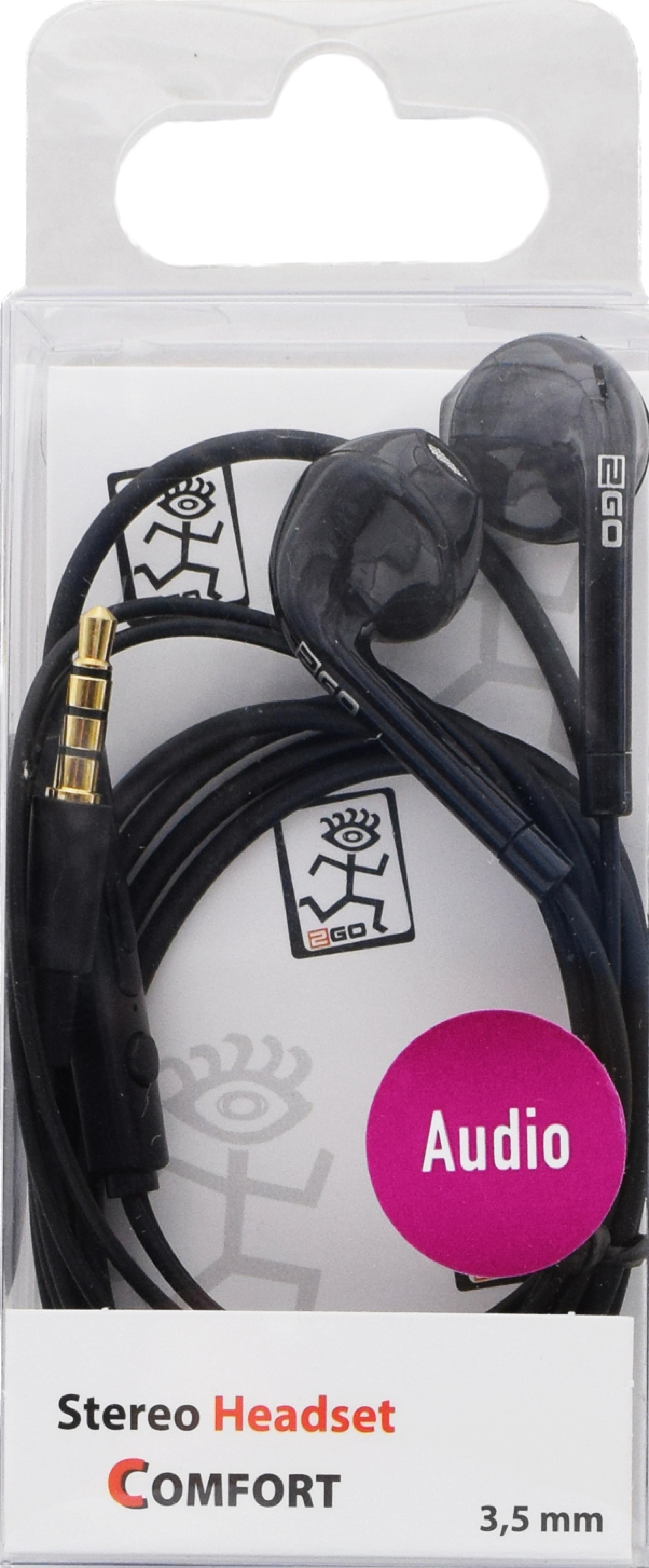2GO In-Ear Stereo-Headset "Comfort" - schwarz