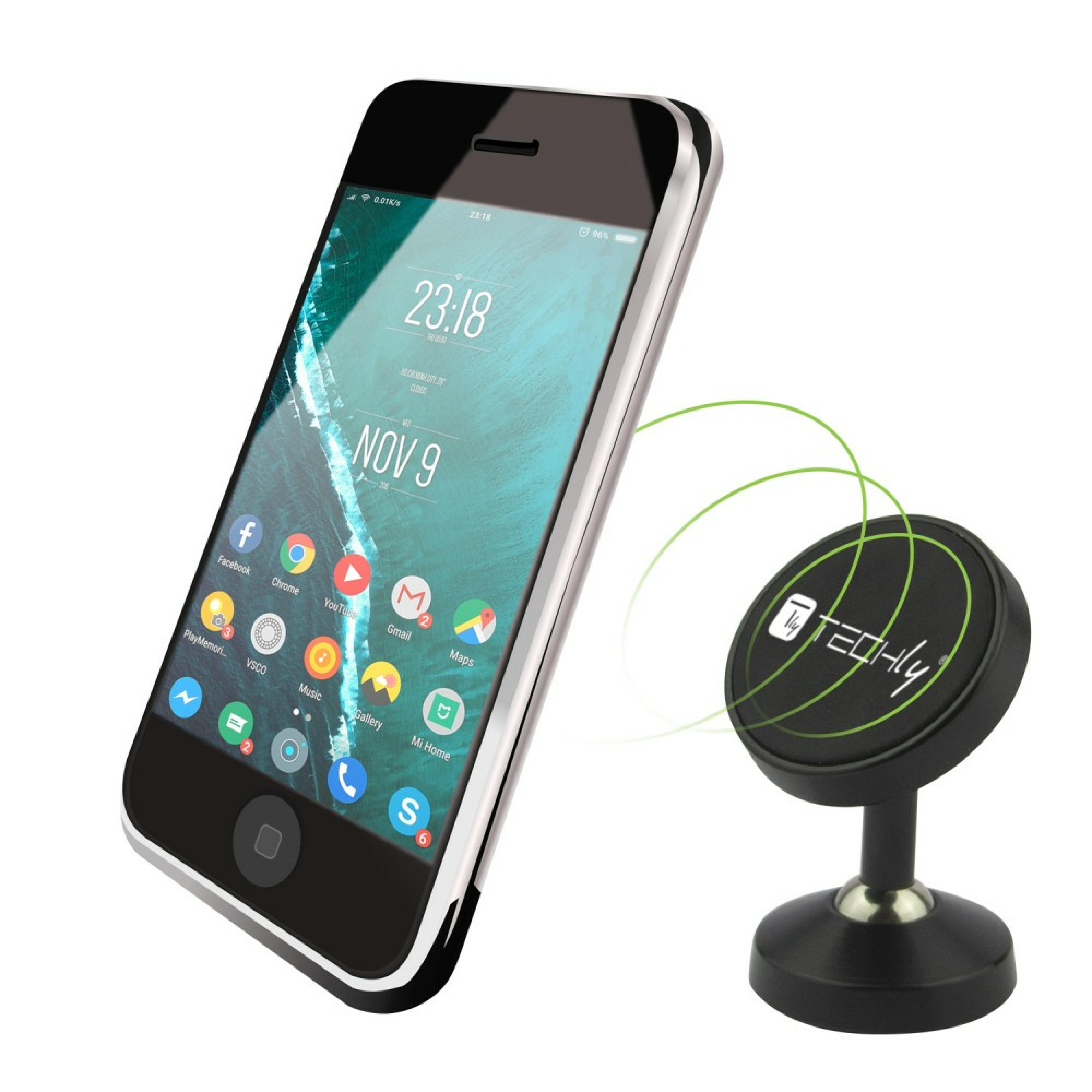 Techly Autohalterung mit magnetischem Halter