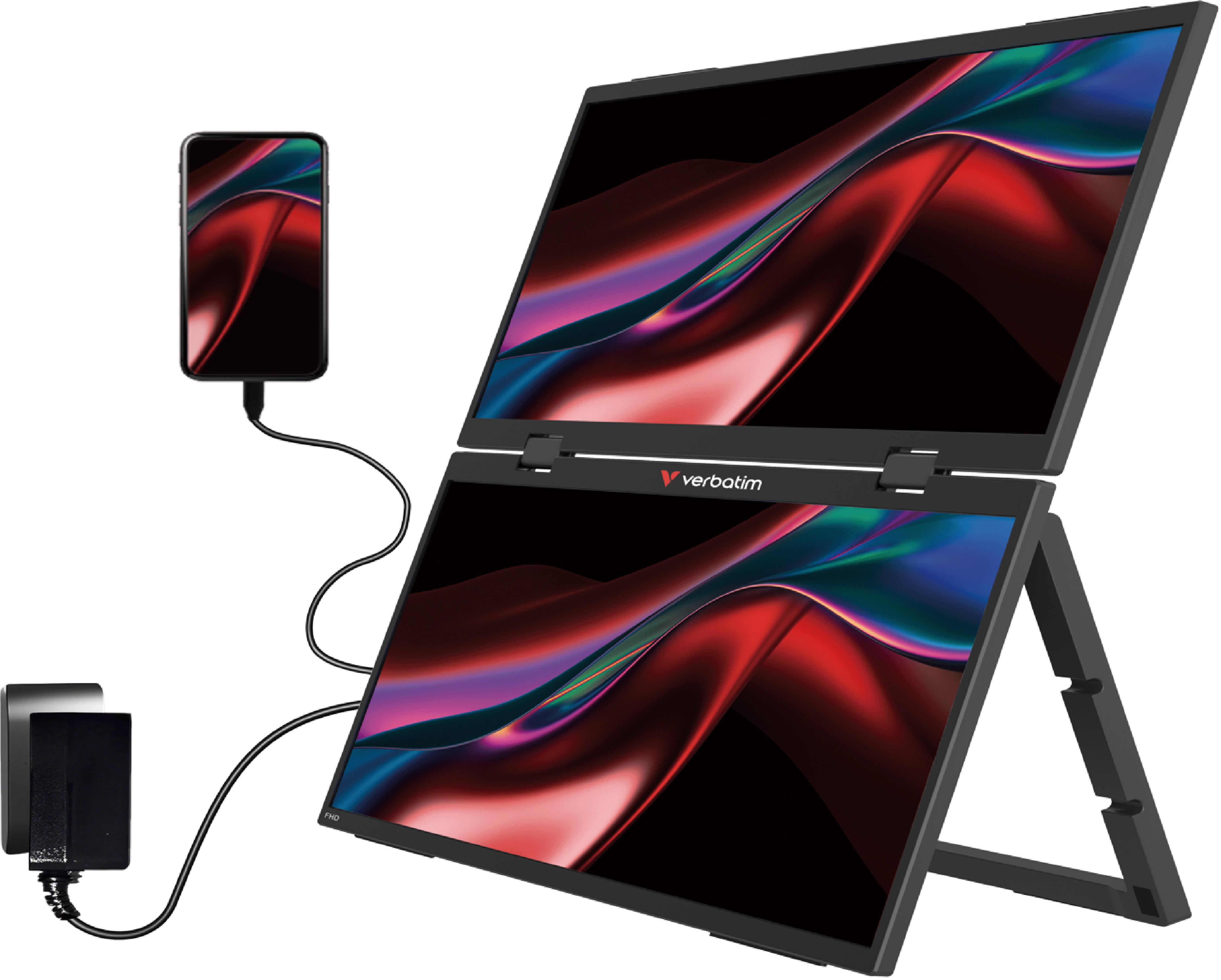 VERBATIM Portable 15.6" FHD Dual Monitor Essentials
