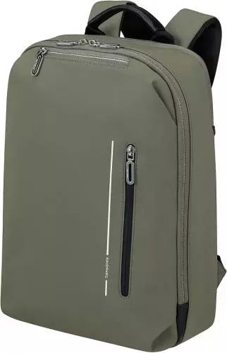Olivgrüner Rucksack mit Reißverschlüssen und funktionalem Design