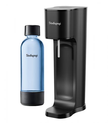 SODAPOP Wassersprudler Joy ECO matt schwarz, 1x 850ml PET Flasche + 1x CO² Zylinder