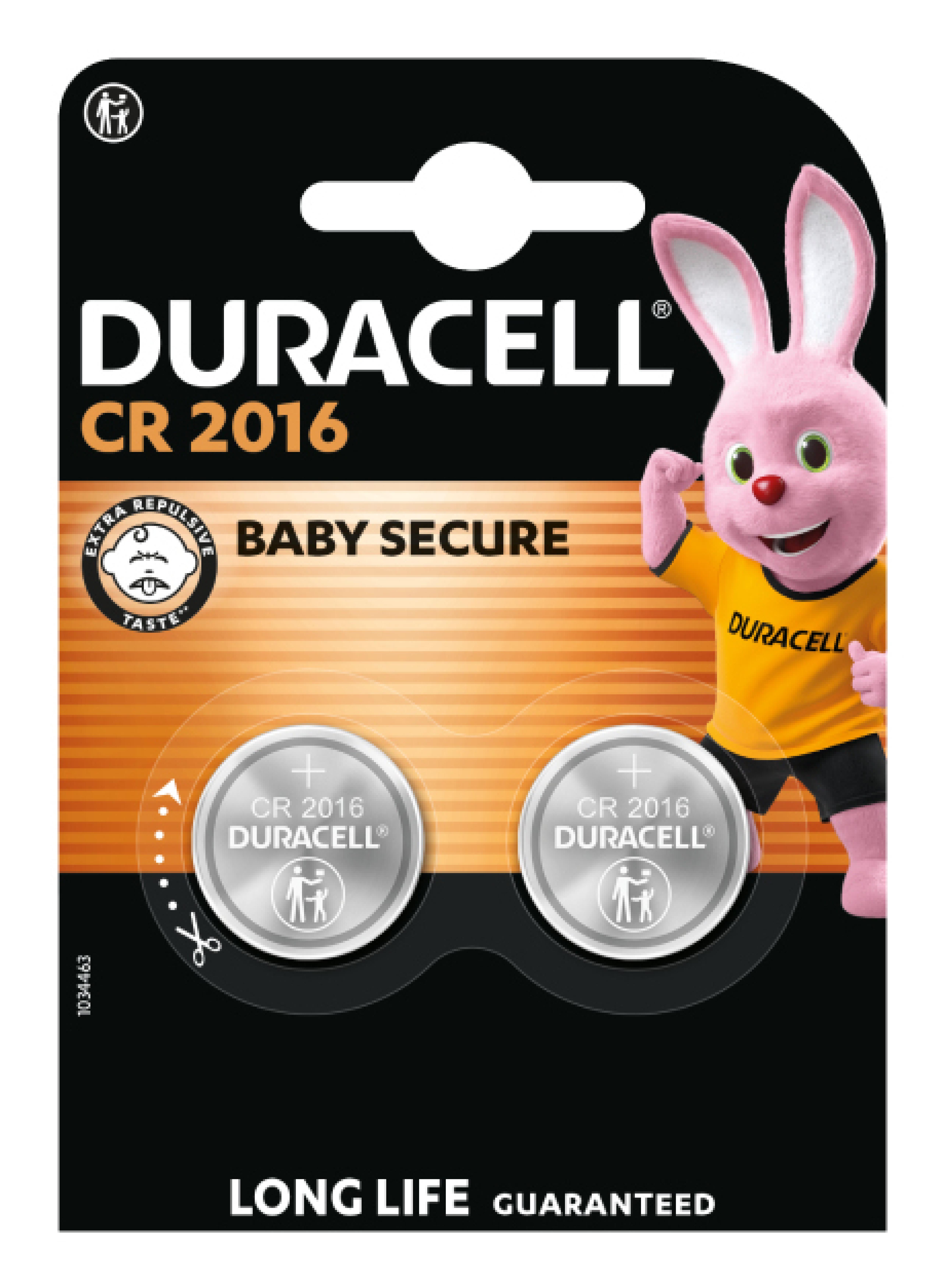 Duracell Batterie Knopfzelle CR2016 3.0V Lithium 2St.