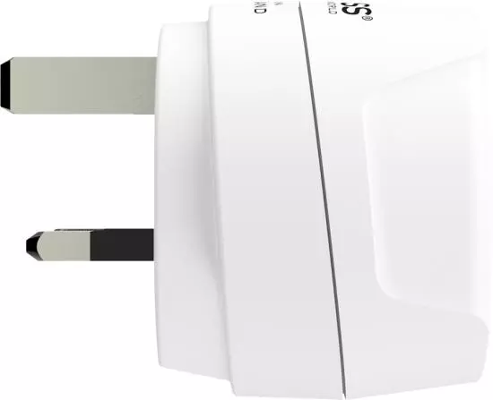 Weißer Reisestecker Adapter Typ G für britische Steckdosenansprüche